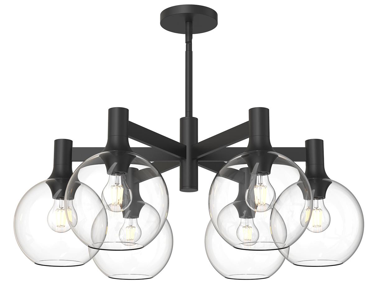 Alora Mood Castilla 6-Light Matte Black Globe Chandelier