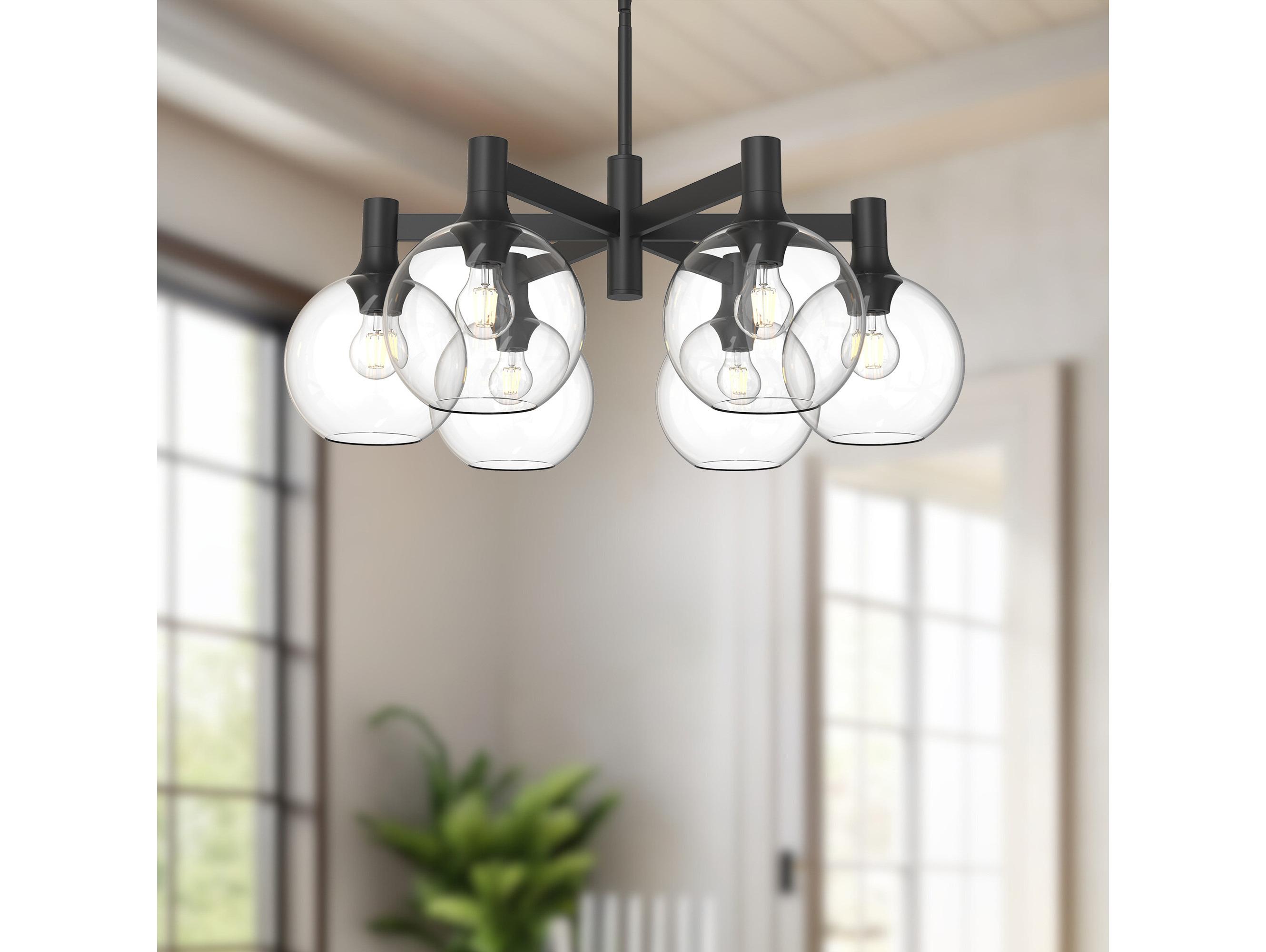 Alora Mood Castilla 6-Light Matte Black Globe Chandelier