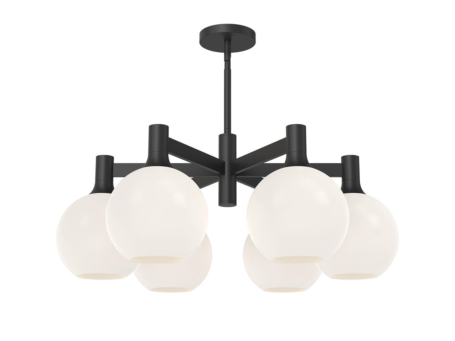Alora Mood Castilla 6-Light Matte Black Globe Chandelier