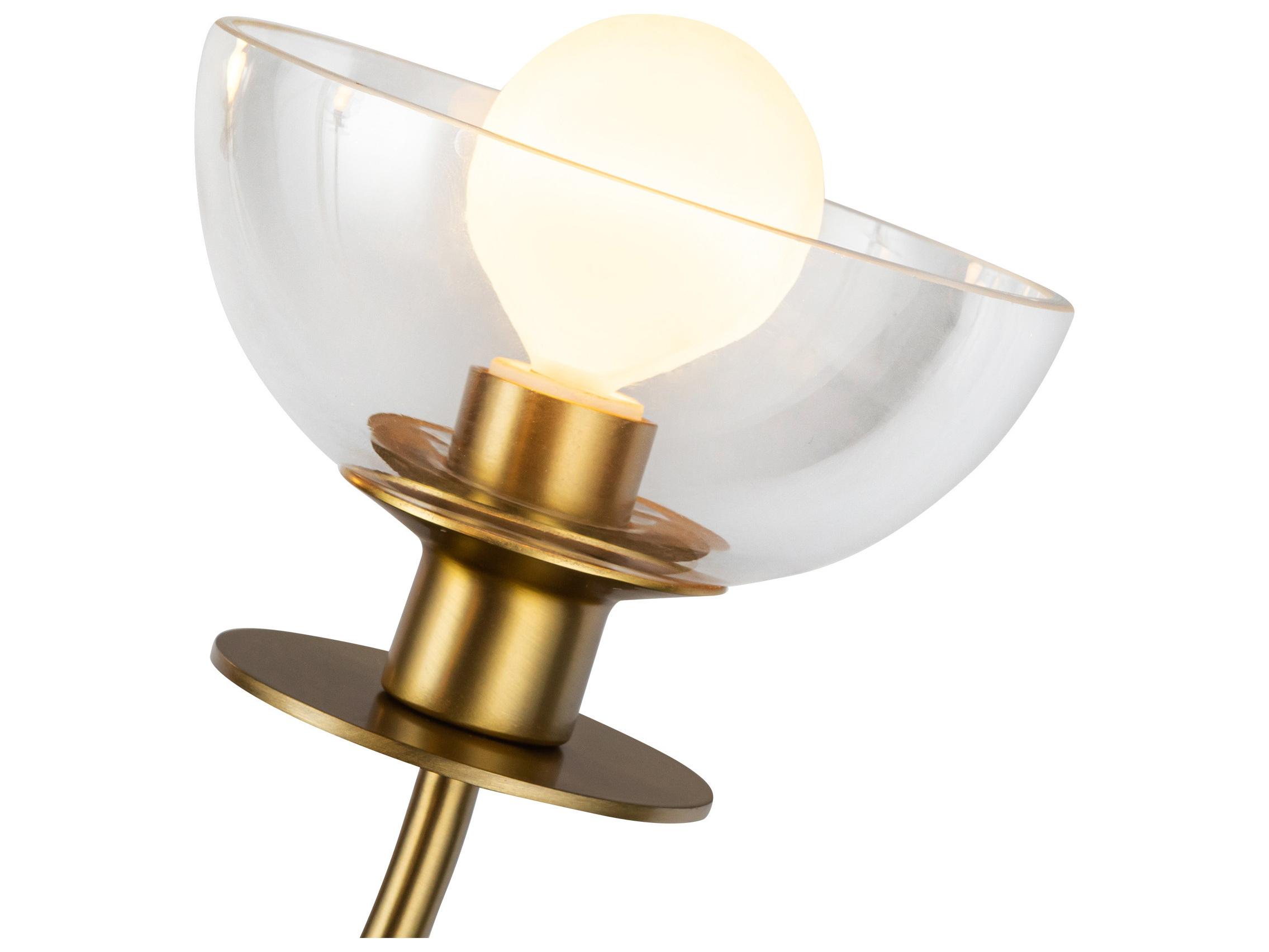 Alora Mood Sylvia 4-Light Brushed Gold Bowl Geometric Chandelier