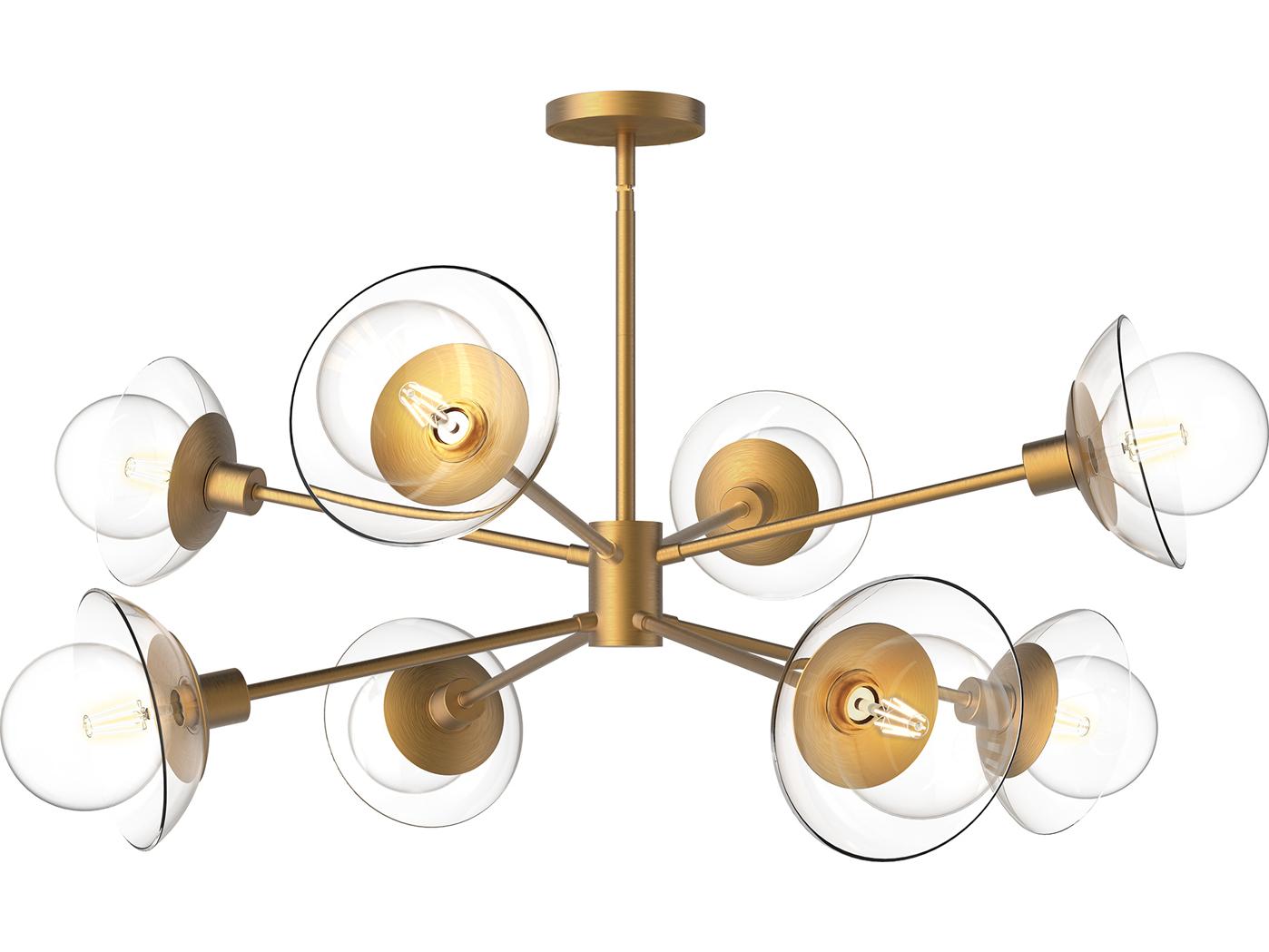 Alora Mood Francesca 8-Light Aged Gold Geometric Sputnik Chandelier