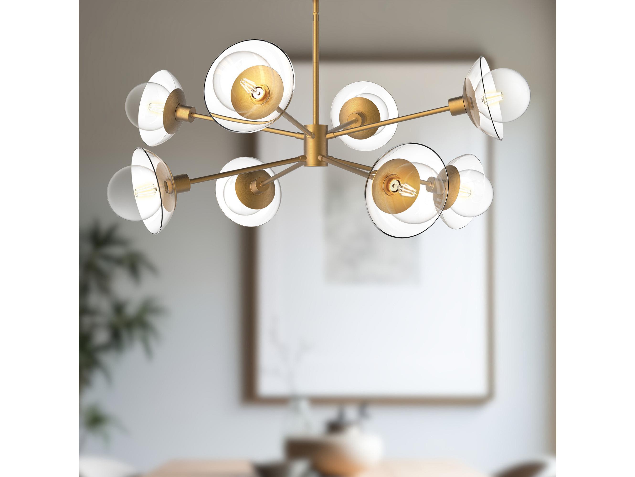 Alora Mood Francesca 8-Light Aged Gold Geometric Sputnik Chandelier