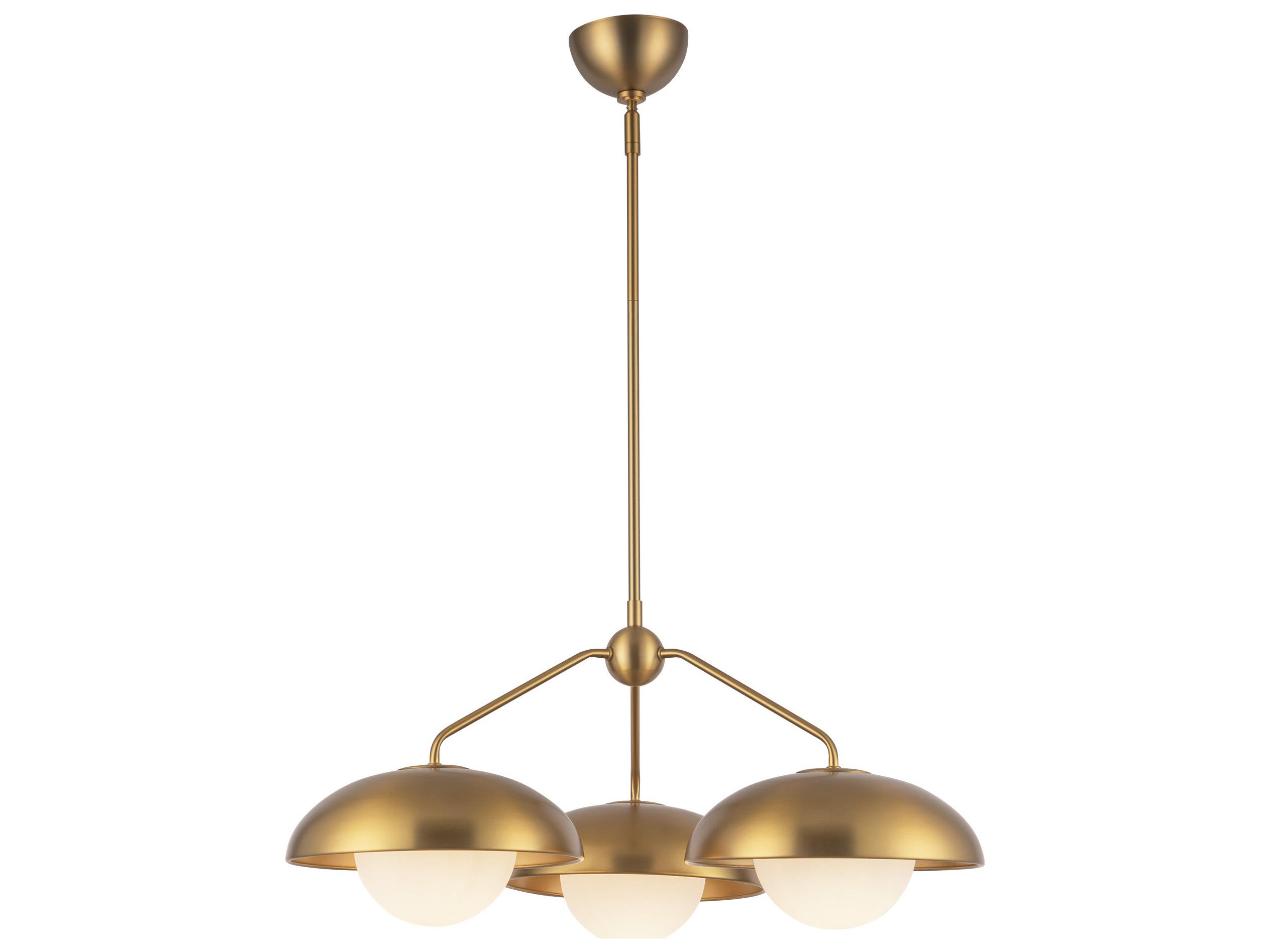 Alora Mood Rubio 3-Light Aged Gold Globe Chandelier
