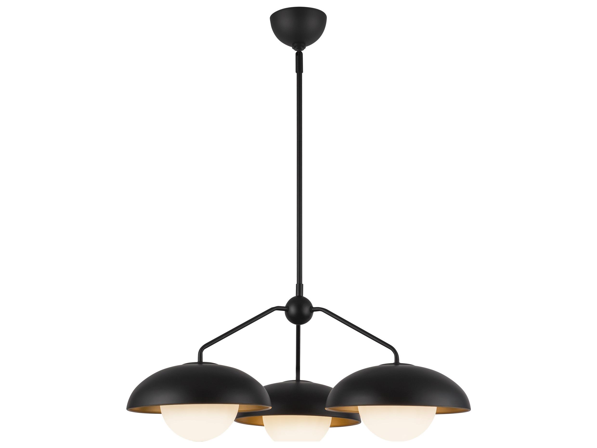 Alora Mood Rubio 3-Light Matte Black Globe Chandelier