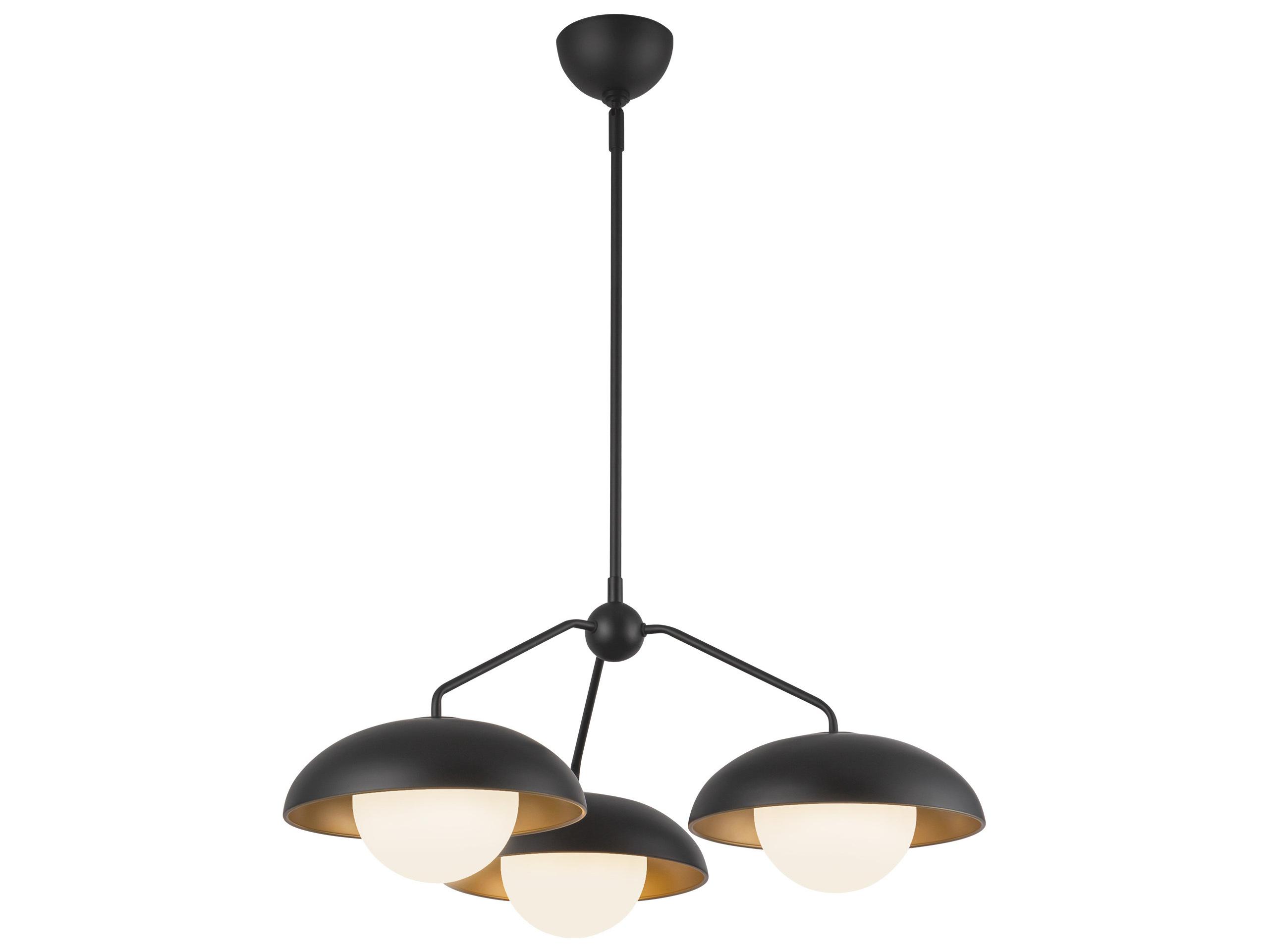 Alora Mood Rubio 3-Light Matte Black Globe Chandelier