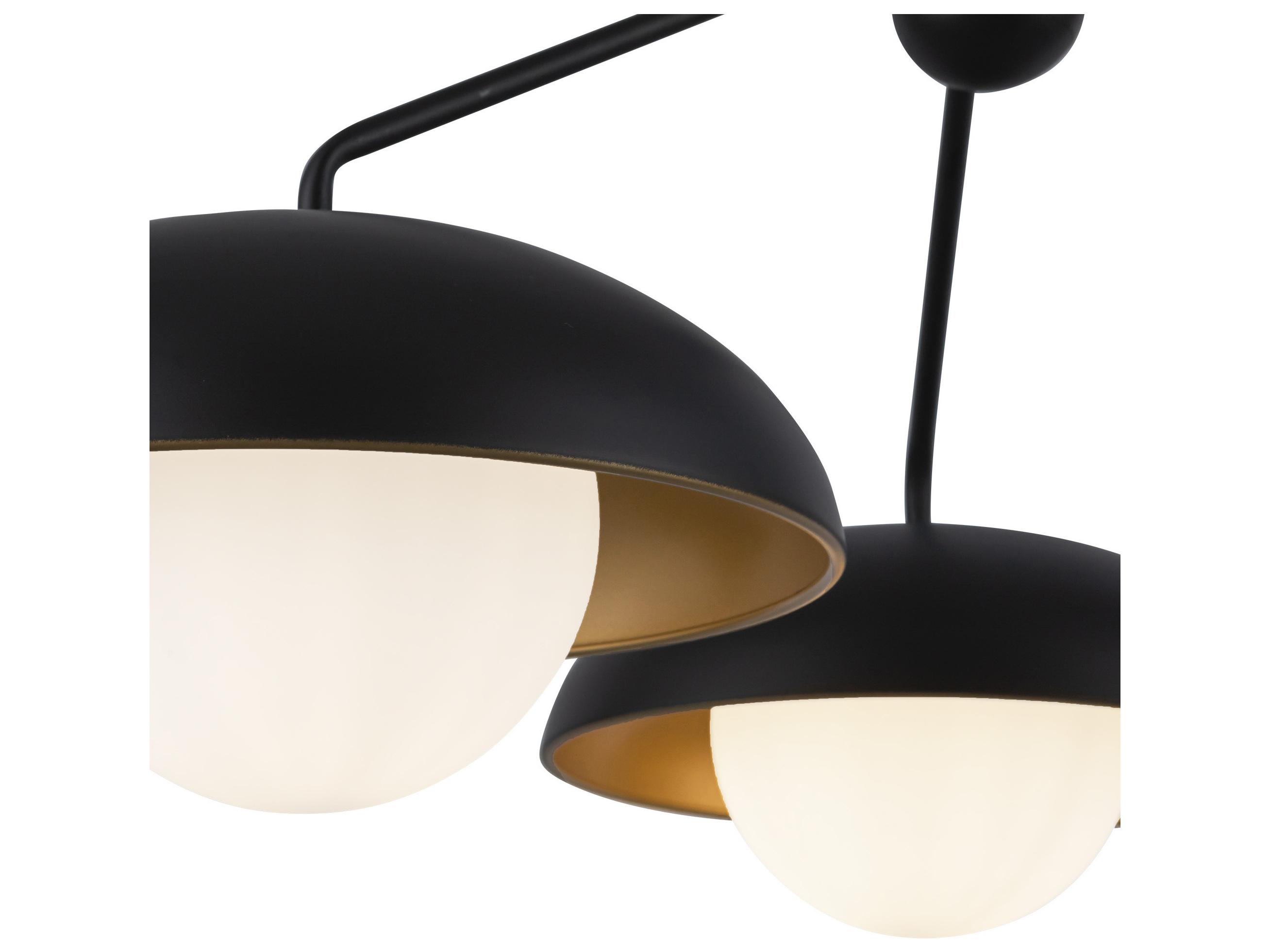 Alora Mood Rubio 3-Light Matte Black Globe Chandelier