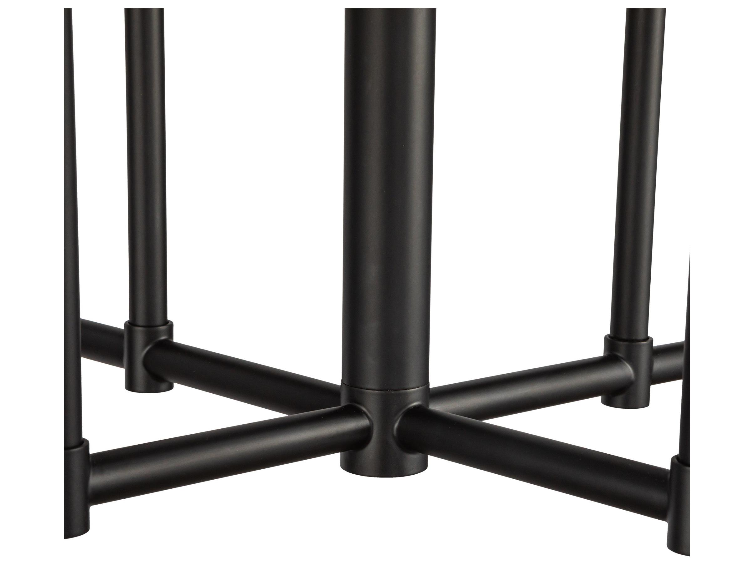 Alora Mood Plisse 8-Light Matte Black Tiered Chandelier