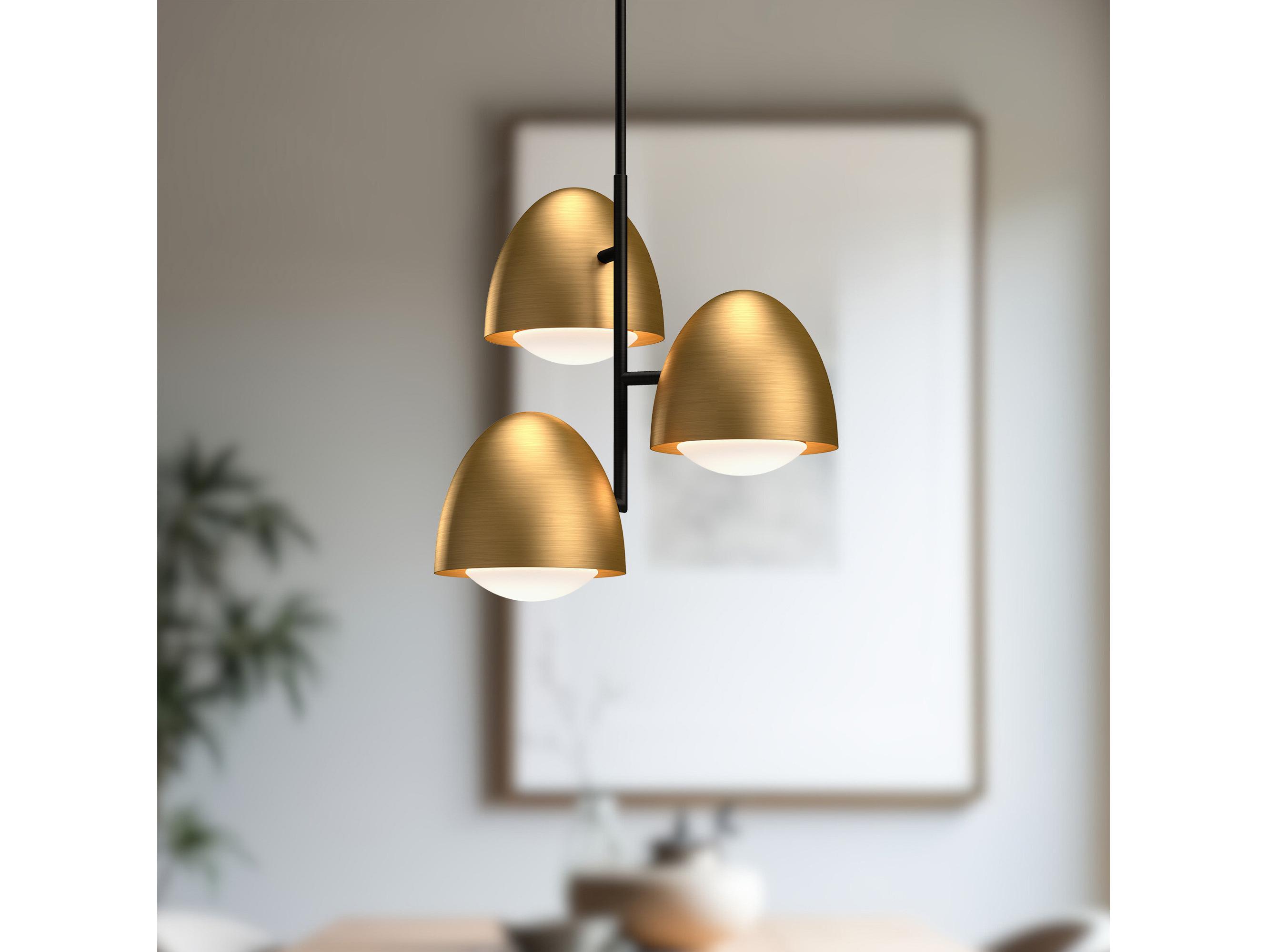 Alora Mood Kenji 3-Light Aged Gold Dome Chandelier