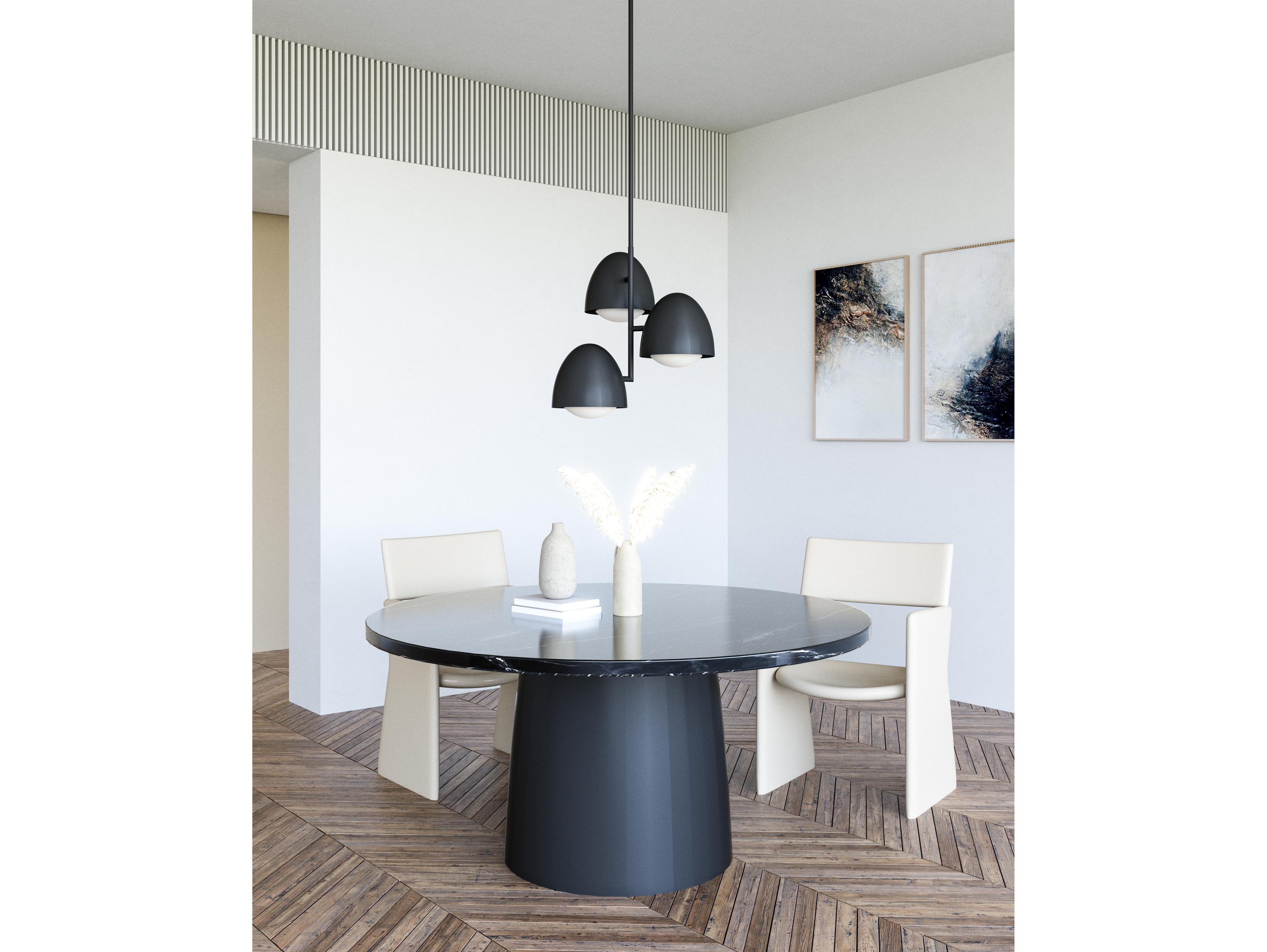 Alora Mood Kenji 3-Light Matte Black Dome Chandelier