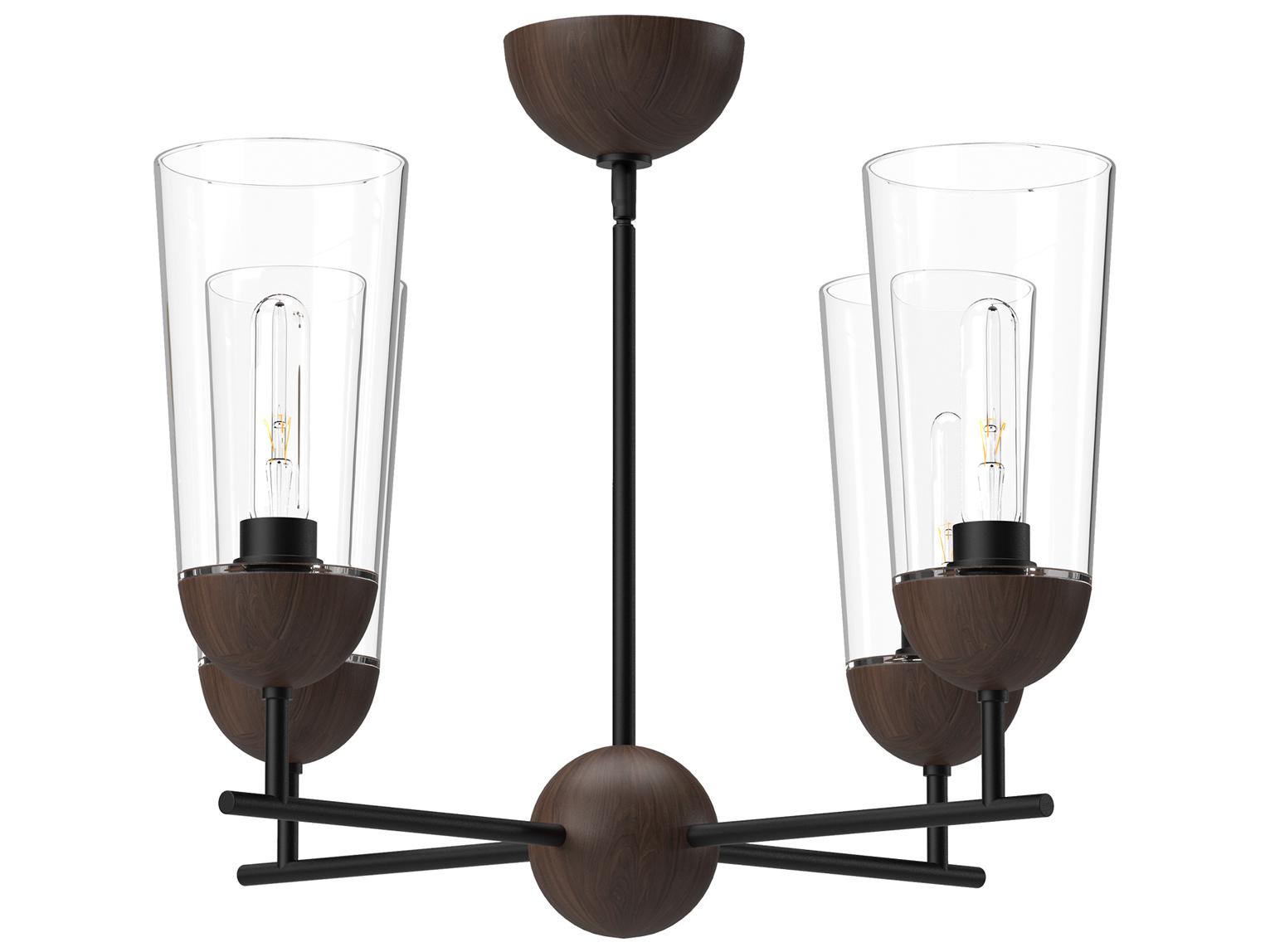 Alora Mood Emil 4-Light Matte Black Geometric Chandelier