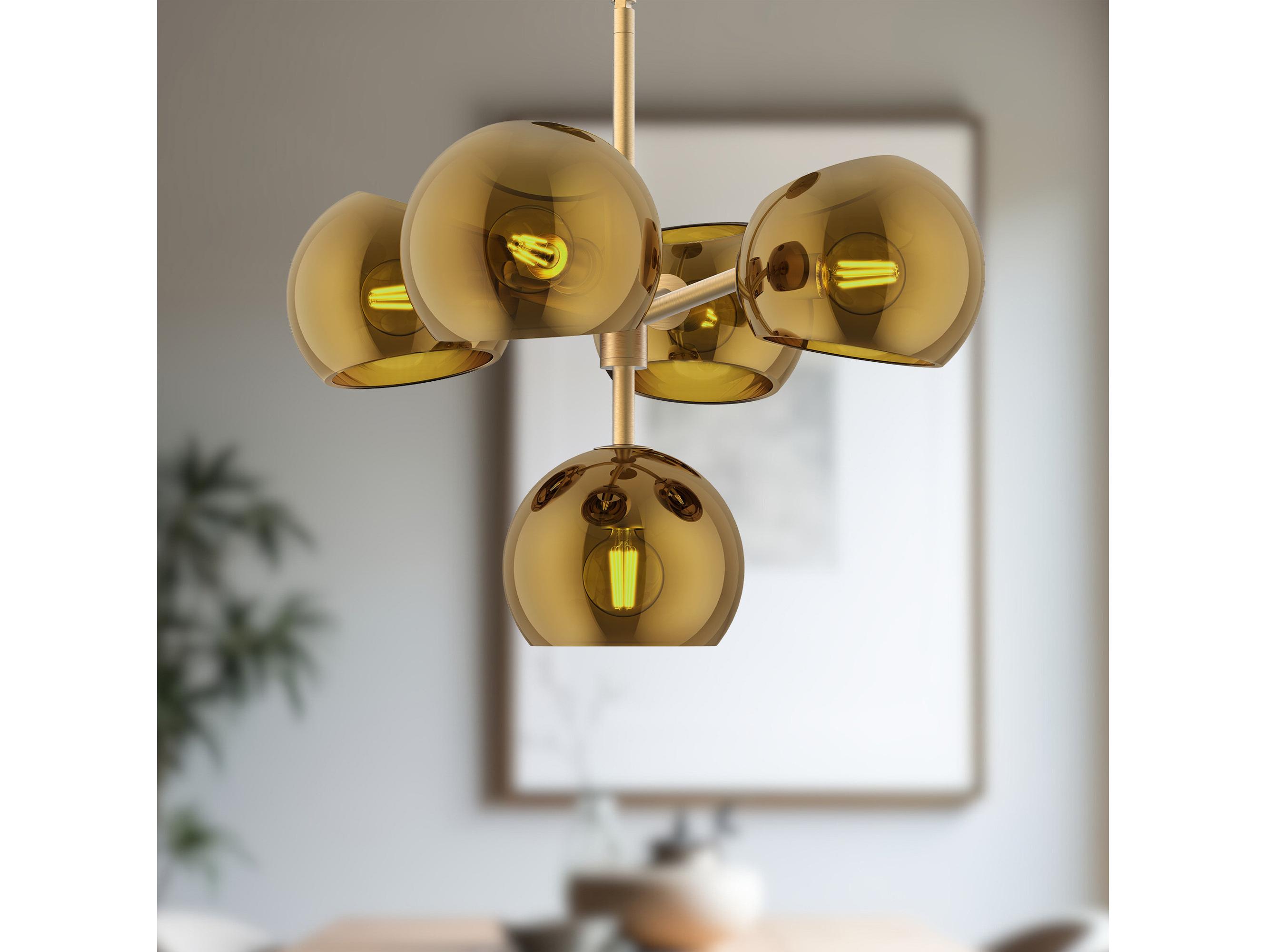 Alora Mood Willow 5-Light Brushed Gold Globe Chandelier