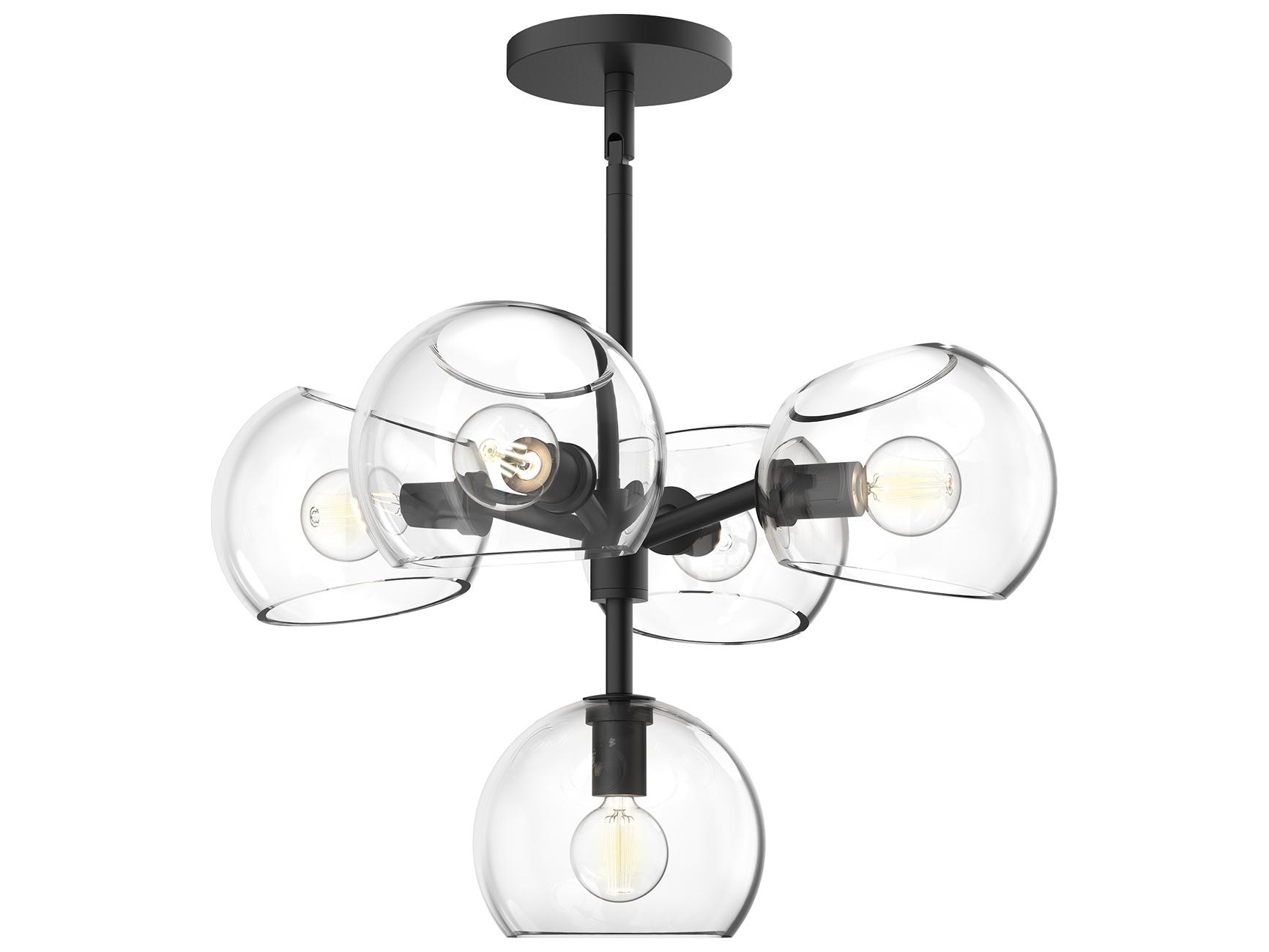 Alora Mood Willow 5-Light Matte Black Globe Chandelier