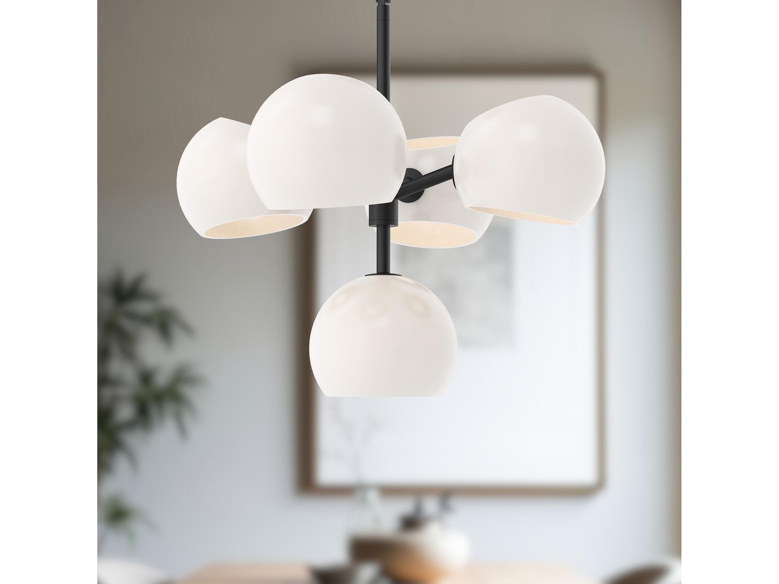 Alora Mood Willow 5-Light Matte Black Globe Chandelier