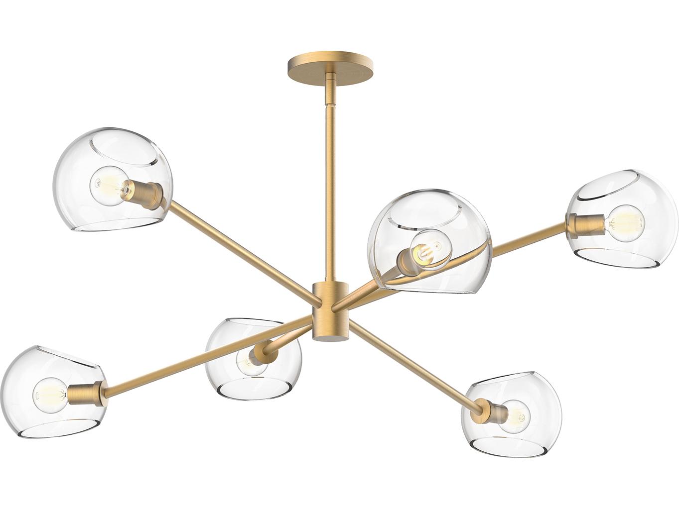 Alora Mood Willow 6-Light Brushed Gold Globe Chandelier