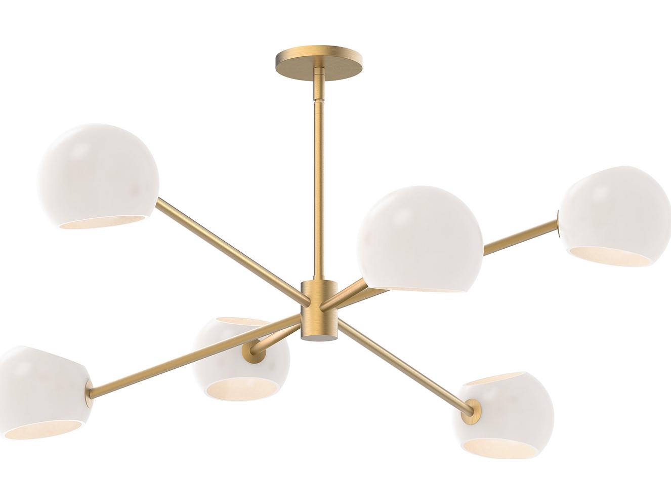 Alora Mood Willow 6-Light Brushed Gold Globe Chandelier