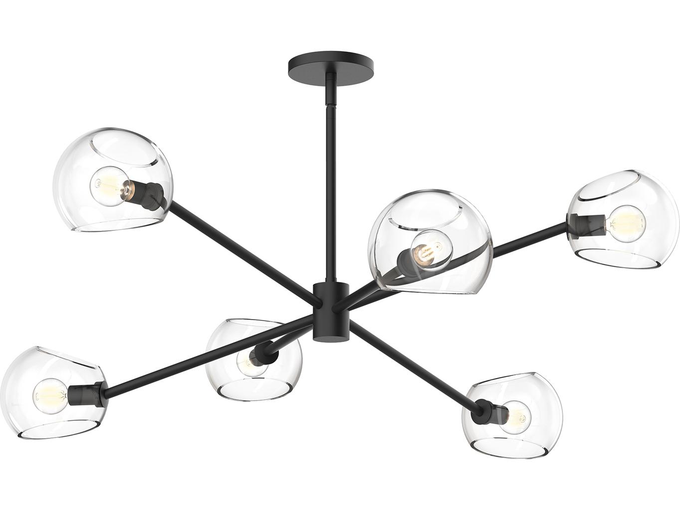 Alora Mood Willow 6-Light Matte Black Globe Chandelier