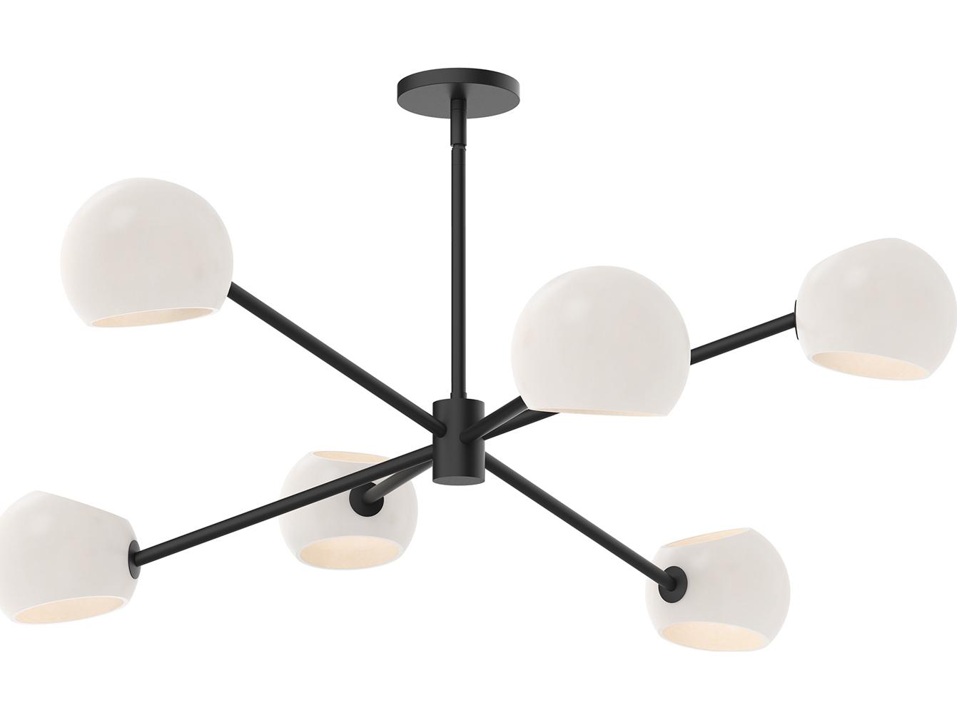 Alora Mood Willow 6-Light Matte Black Globe Chandelier