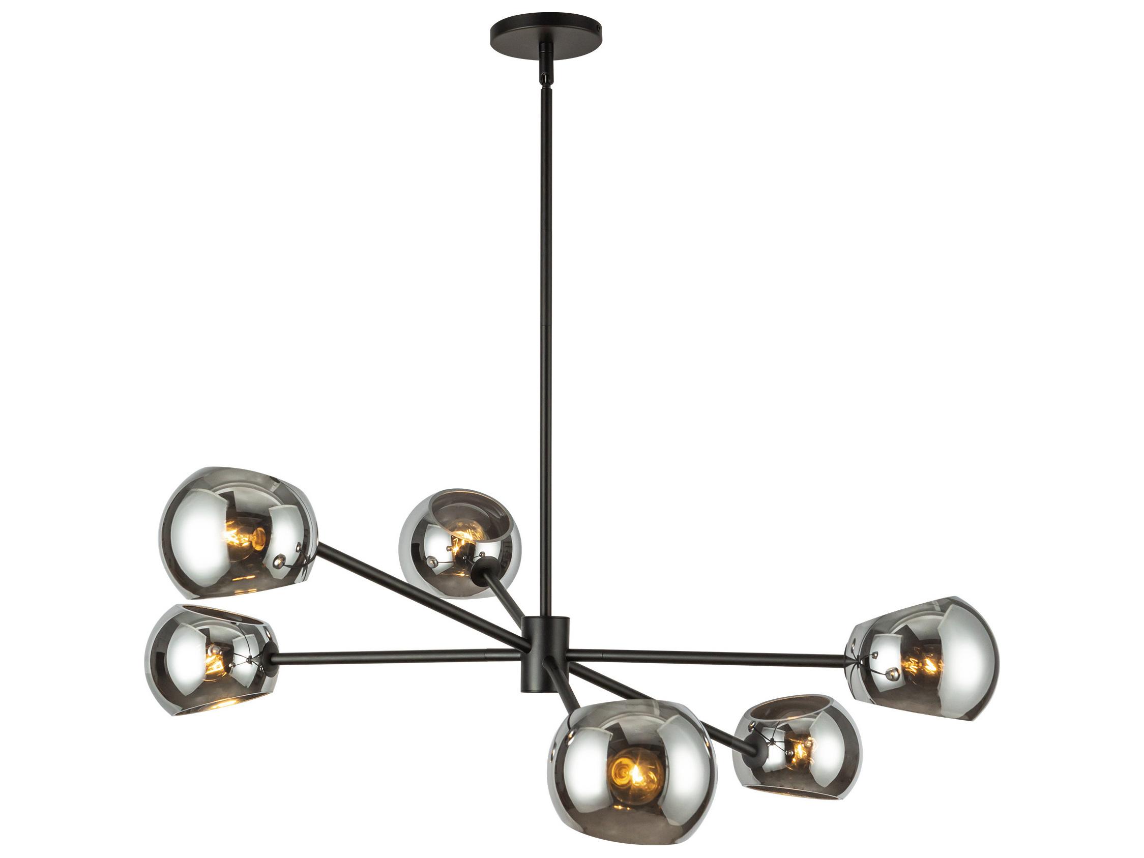 Alora Mood Willow 6-Light Matte Black Globe Chandelier