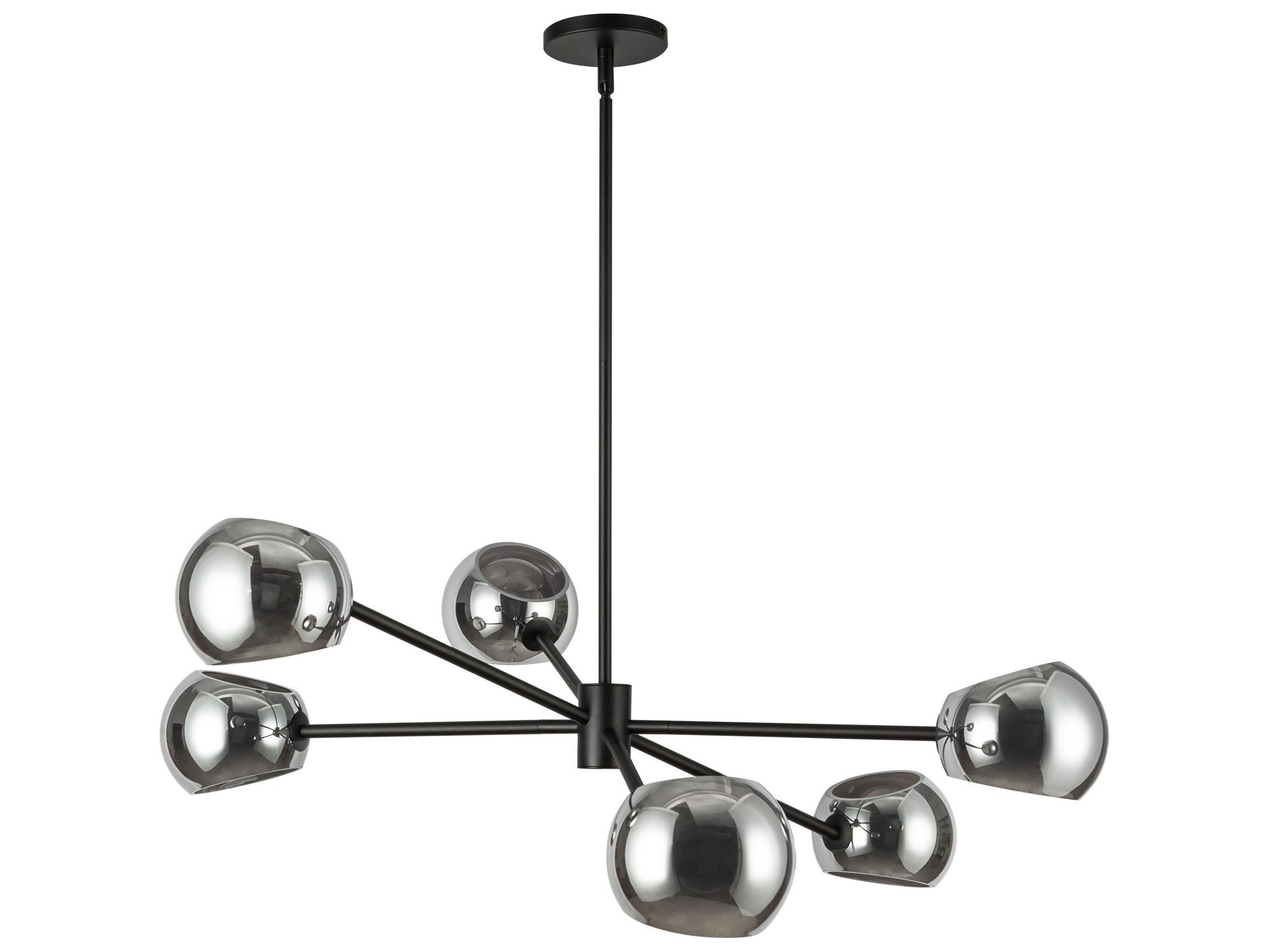 Alora Mood Willow 6-Light Matte Black Globe Chandelier