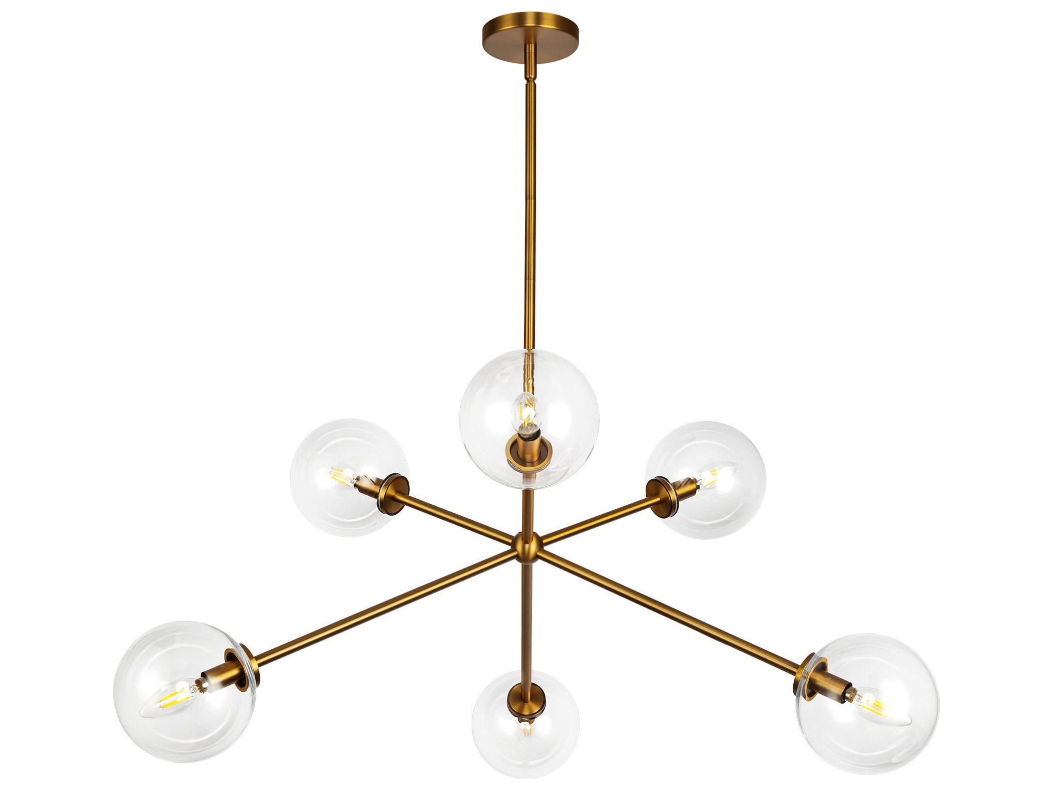 Alora Mood Cassia 6-Light Aged Gold Globe Sputnik Chandelier