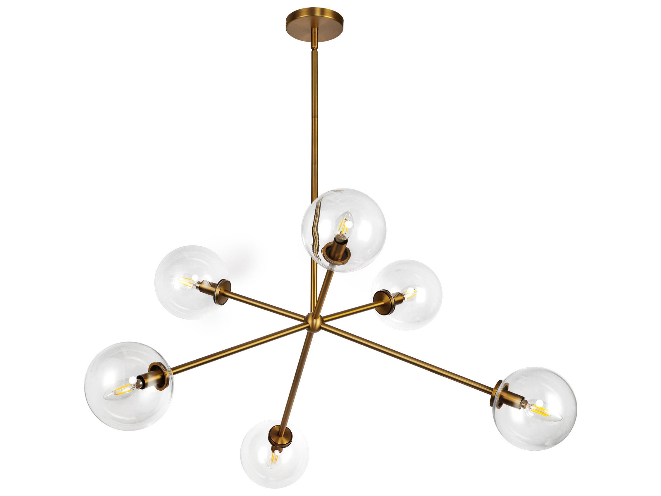 Alora Mood Cassia 6-Light Aged Gold Globe Sputnik Chandelier