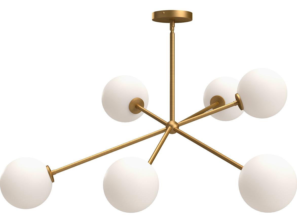 Alora Mood Cassia 6-Light Aged Gold Globe Sputnik Chandelier