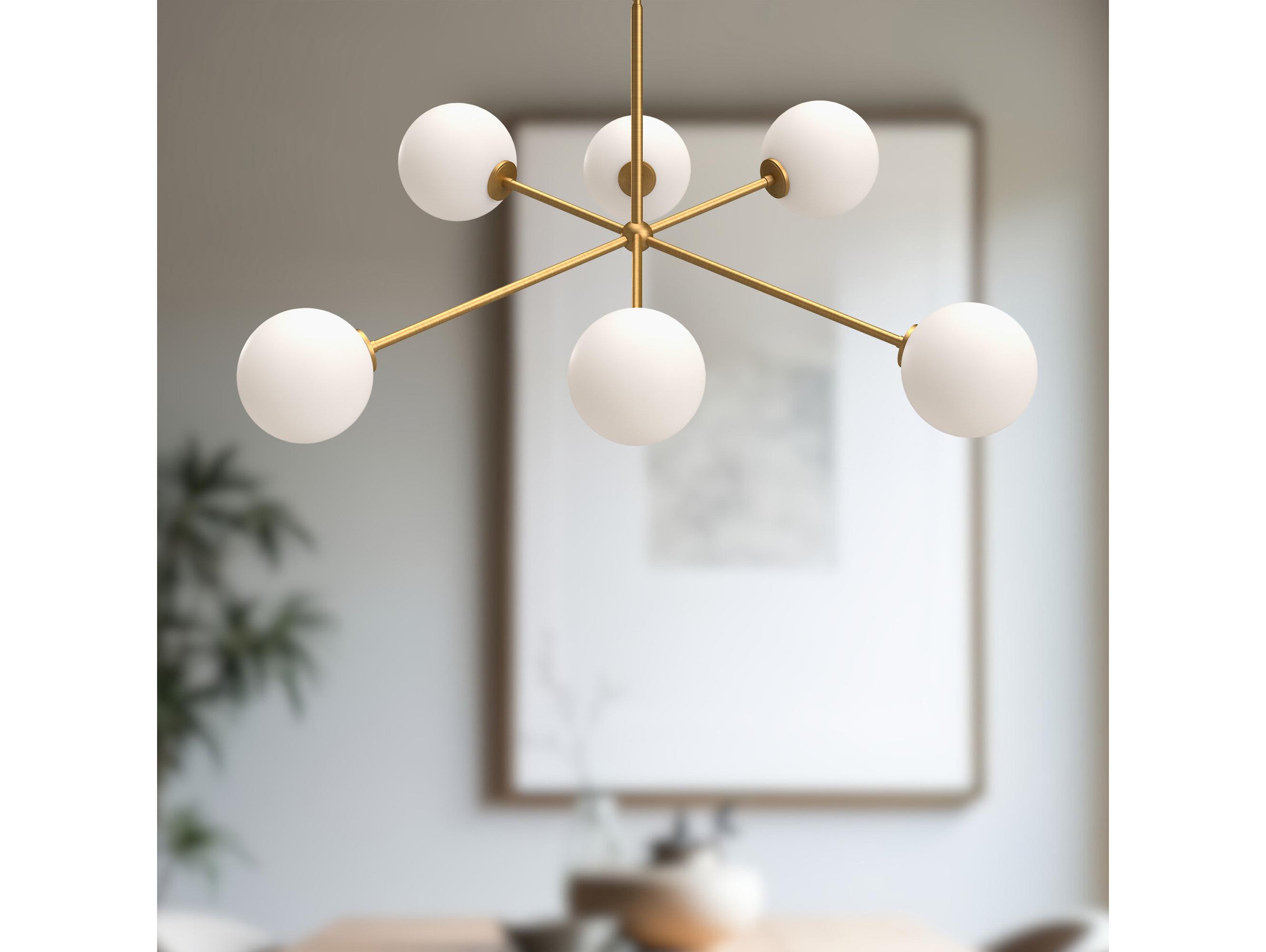 Alora Mood Cassia 6-Light Aged Gold Globe Sputnik Chandelier