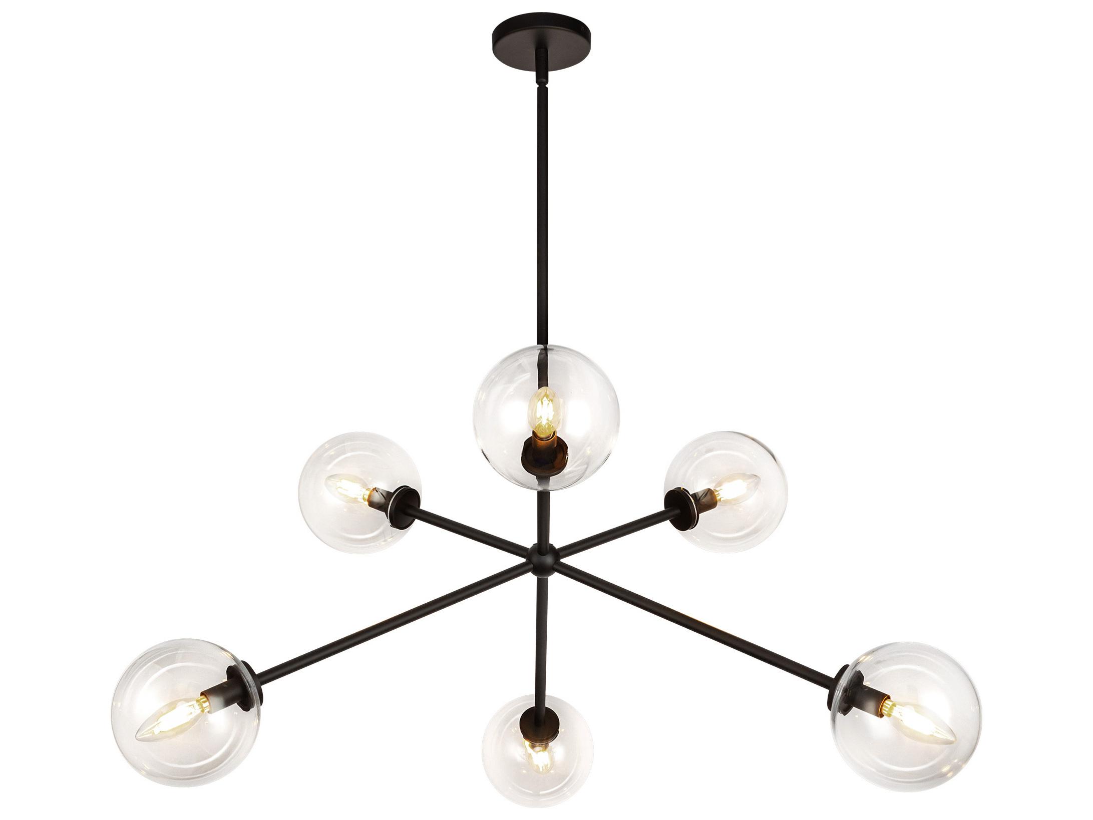 Alora Mood Cassia 6-Light Matte Black Globe Sputnik Chandelier