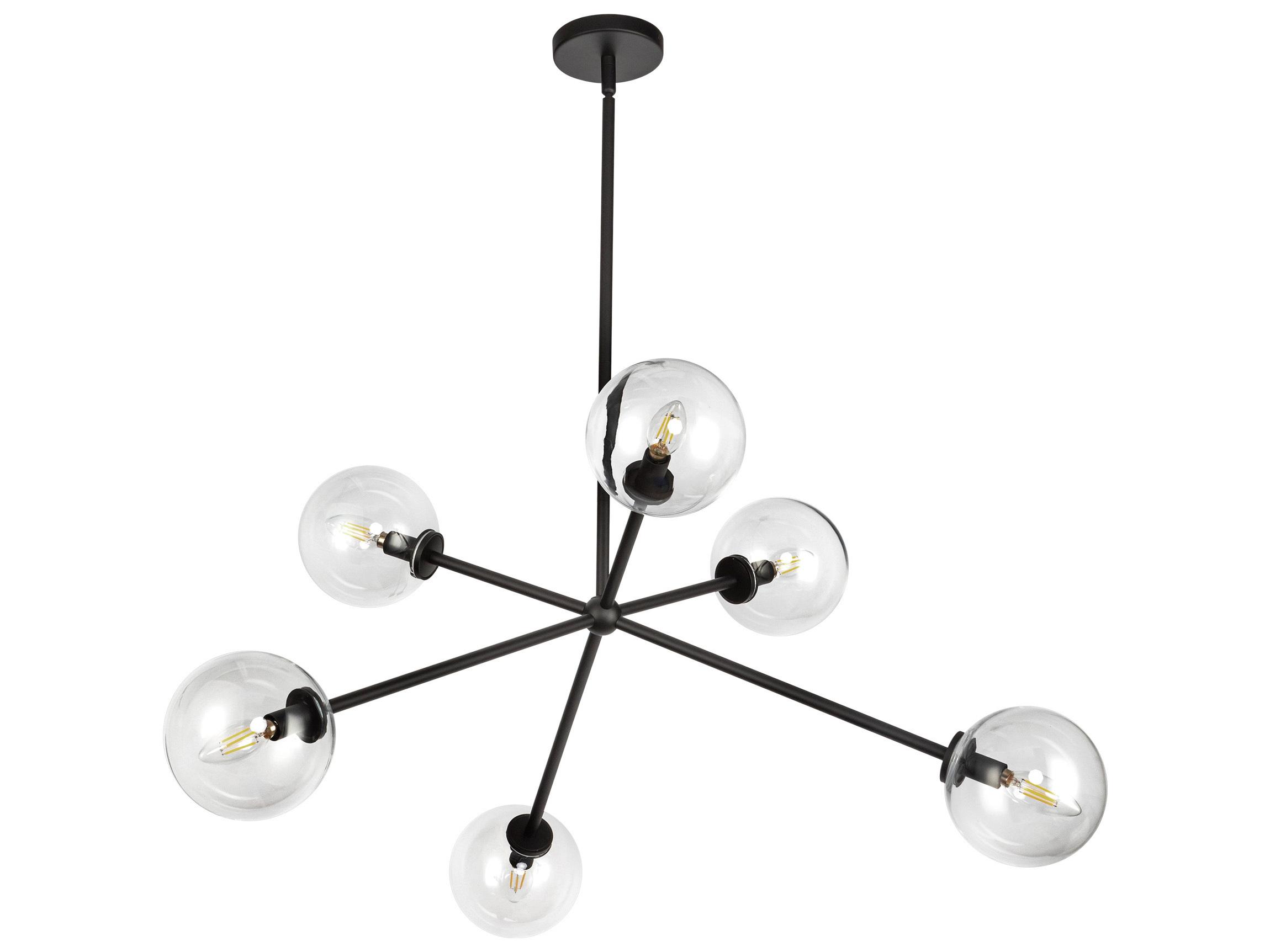 Alora Mood Cassia 6-Light Matte Black Globe Sputnik Chandelier