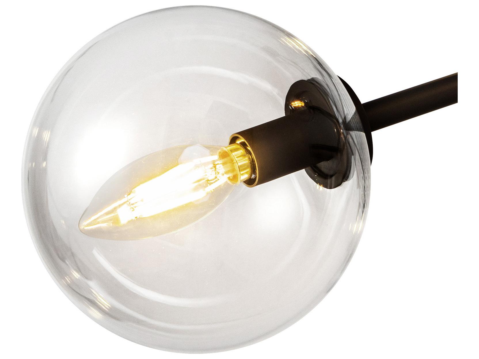 Alora Mood Cassia 6-Light Matte Black Globe Sputnik Chandelier