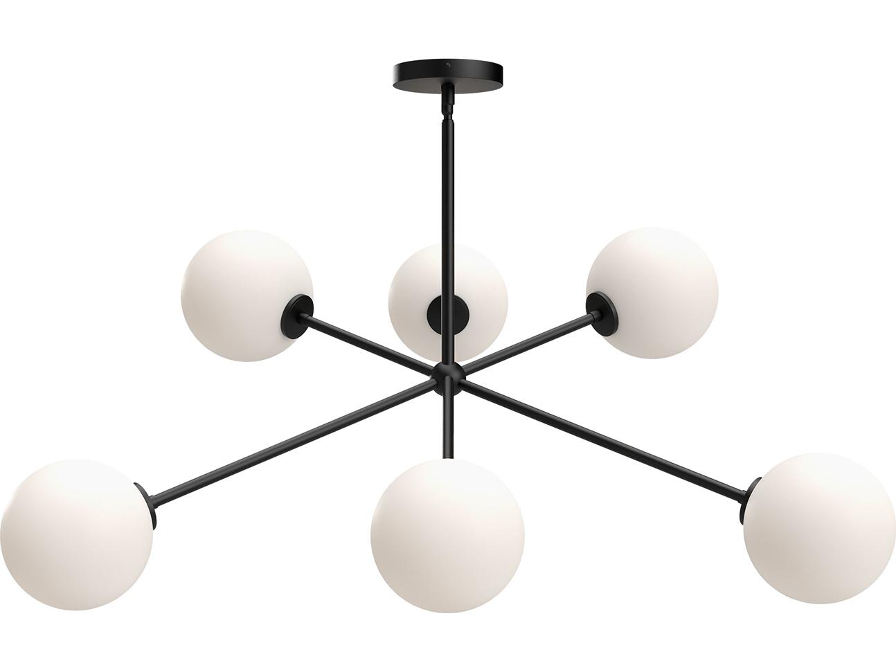 Alora Mood Cassia 6-Light Matte Black Globe Sputnik Chandelier