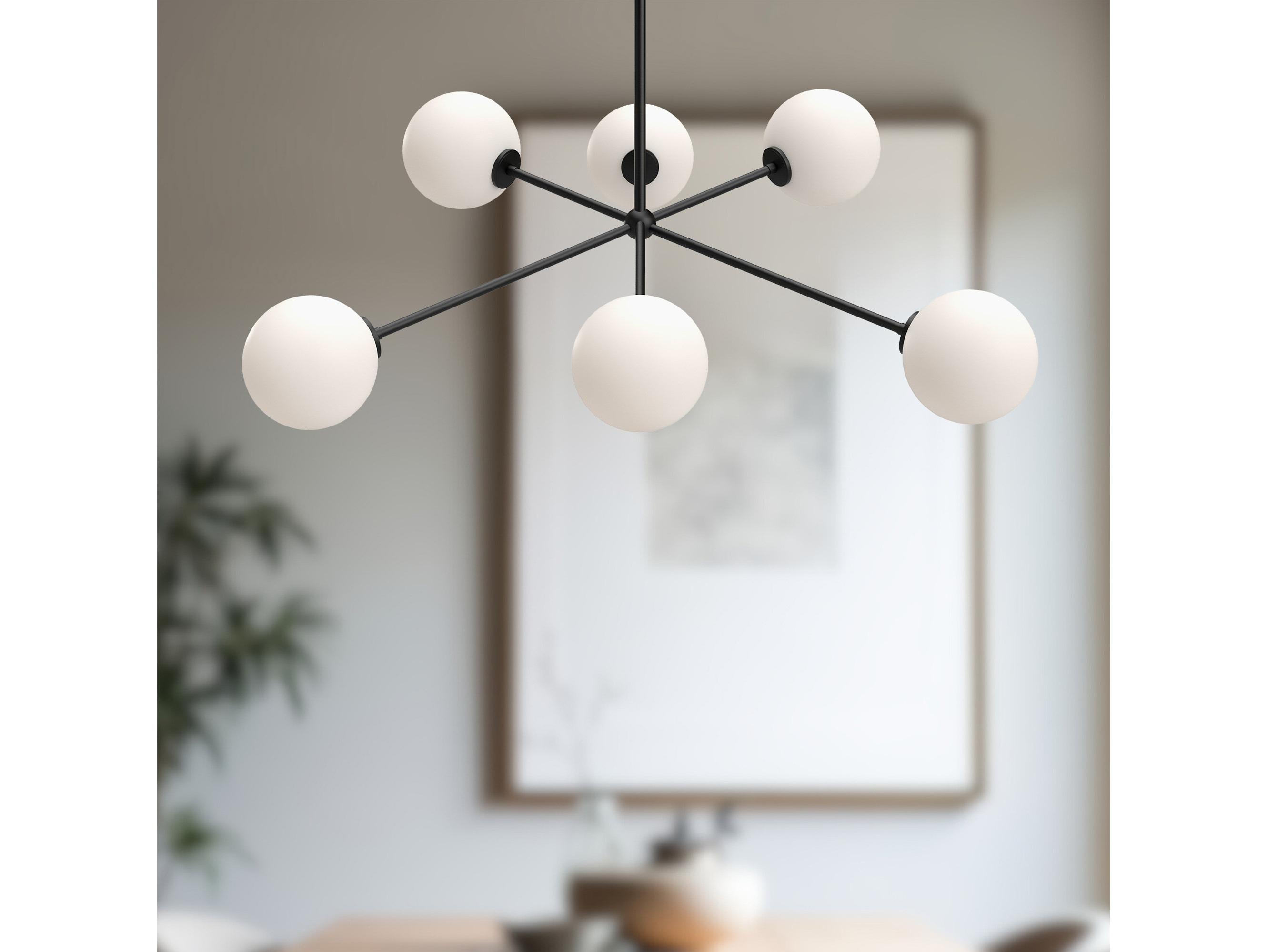 Alora Mood Cassia 6-Light Matte Black Globe Sputnik Chandelier