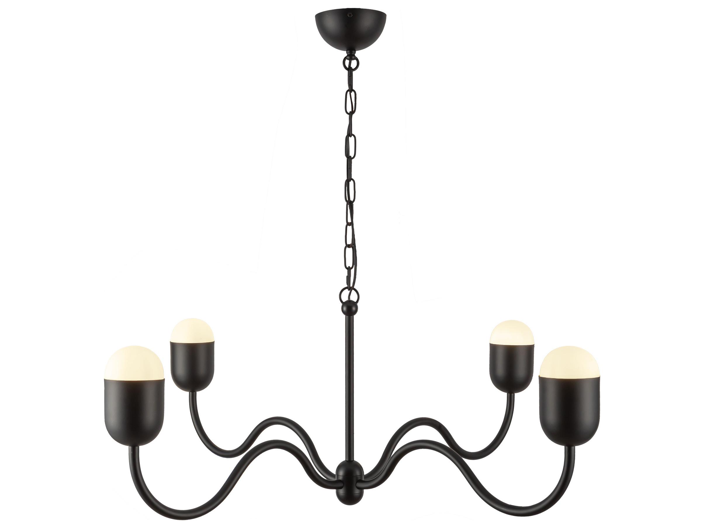 Alora Mood Effie 4-Light Matte Black Chandelier