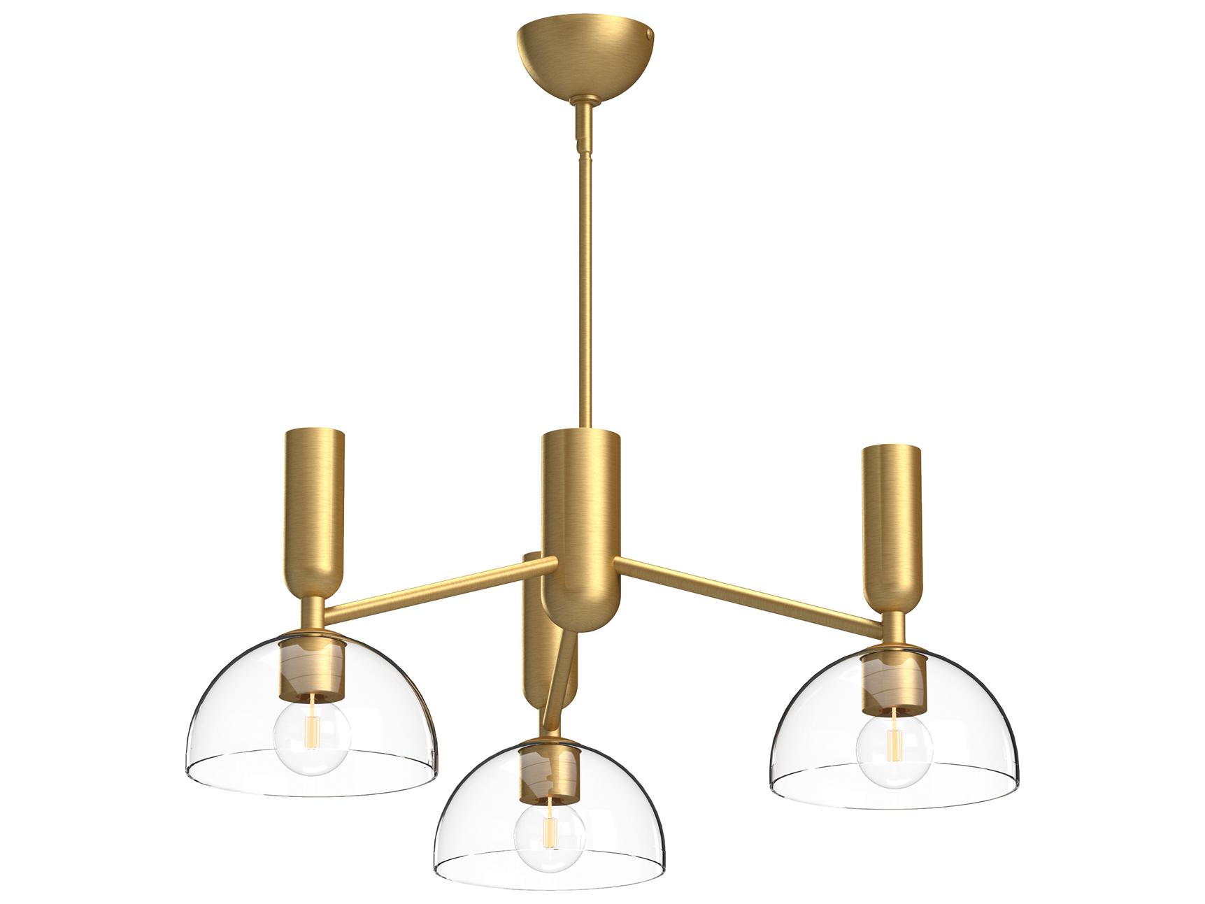 Alora Mood Jude 3-Light Brushed Gold Geometric Chandelier