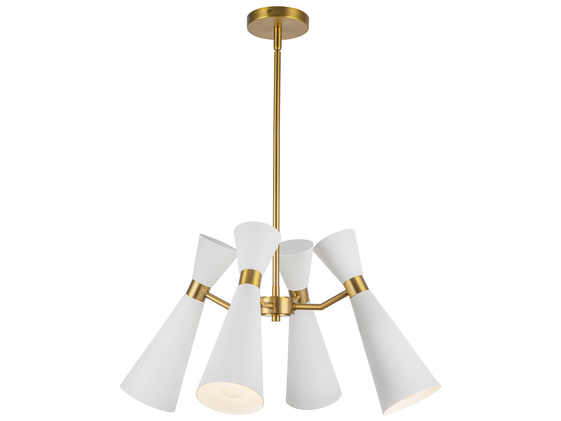 Alora Mood Blake 4-Light White Aged Gold Geometric Chandelier