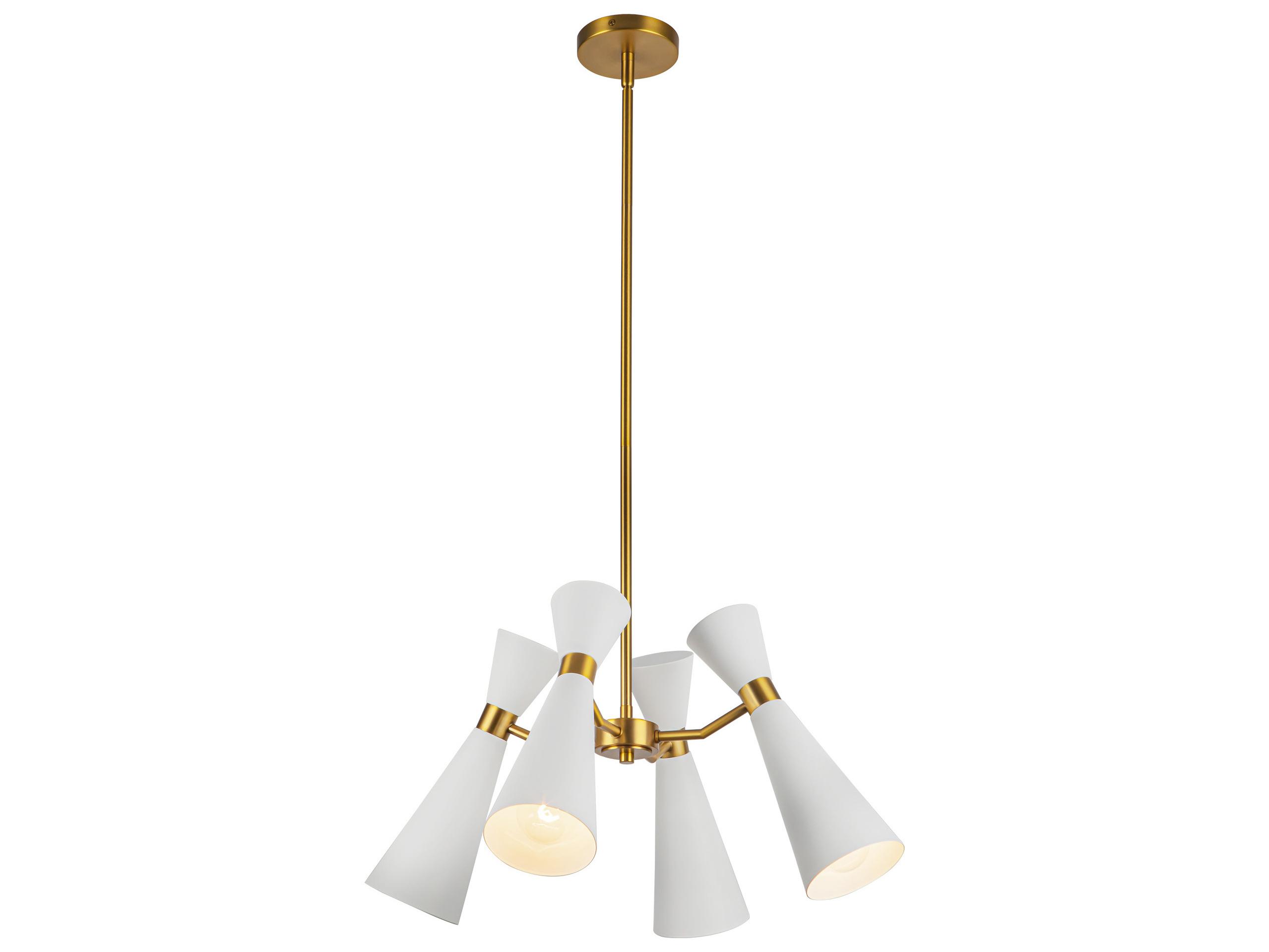 Alora Mood Blake 4-Light White Aged Gold Geometric Chandelier