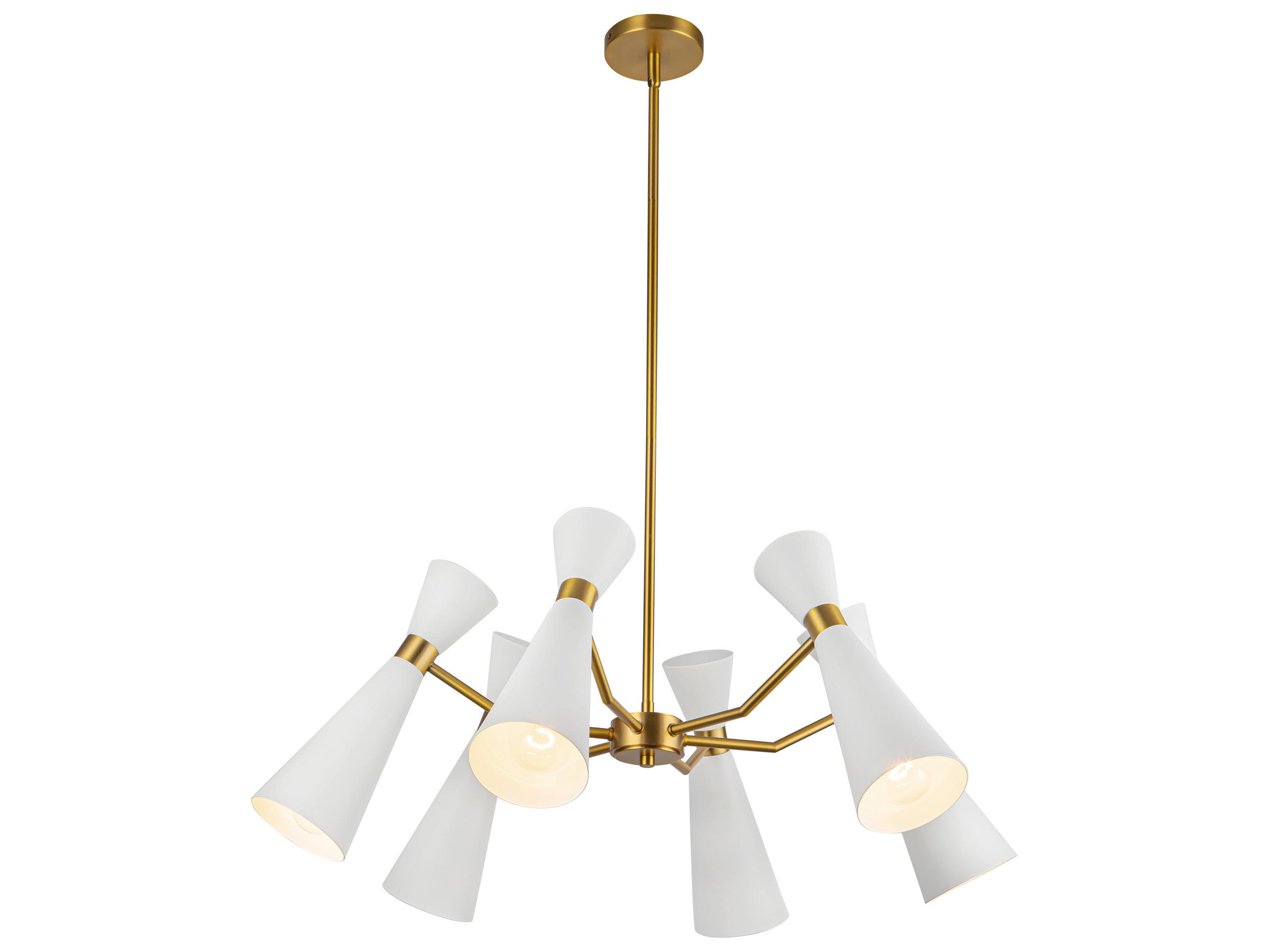 Alora Mood Blake 6-Light White Aged Gold Geometric Chandelier