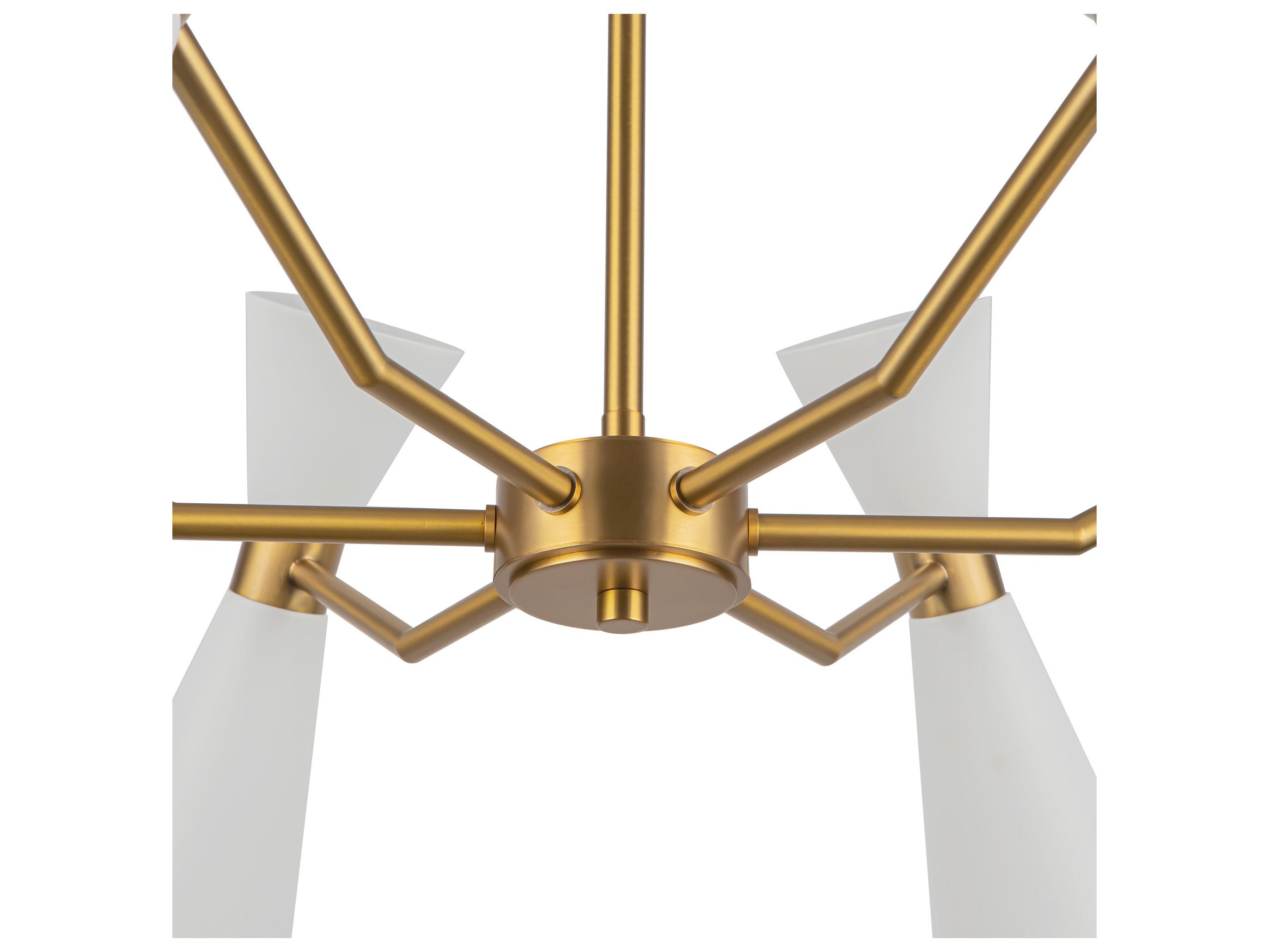 Alora Mood Blake 6-Light White Aged Gold Geometric Chandelier