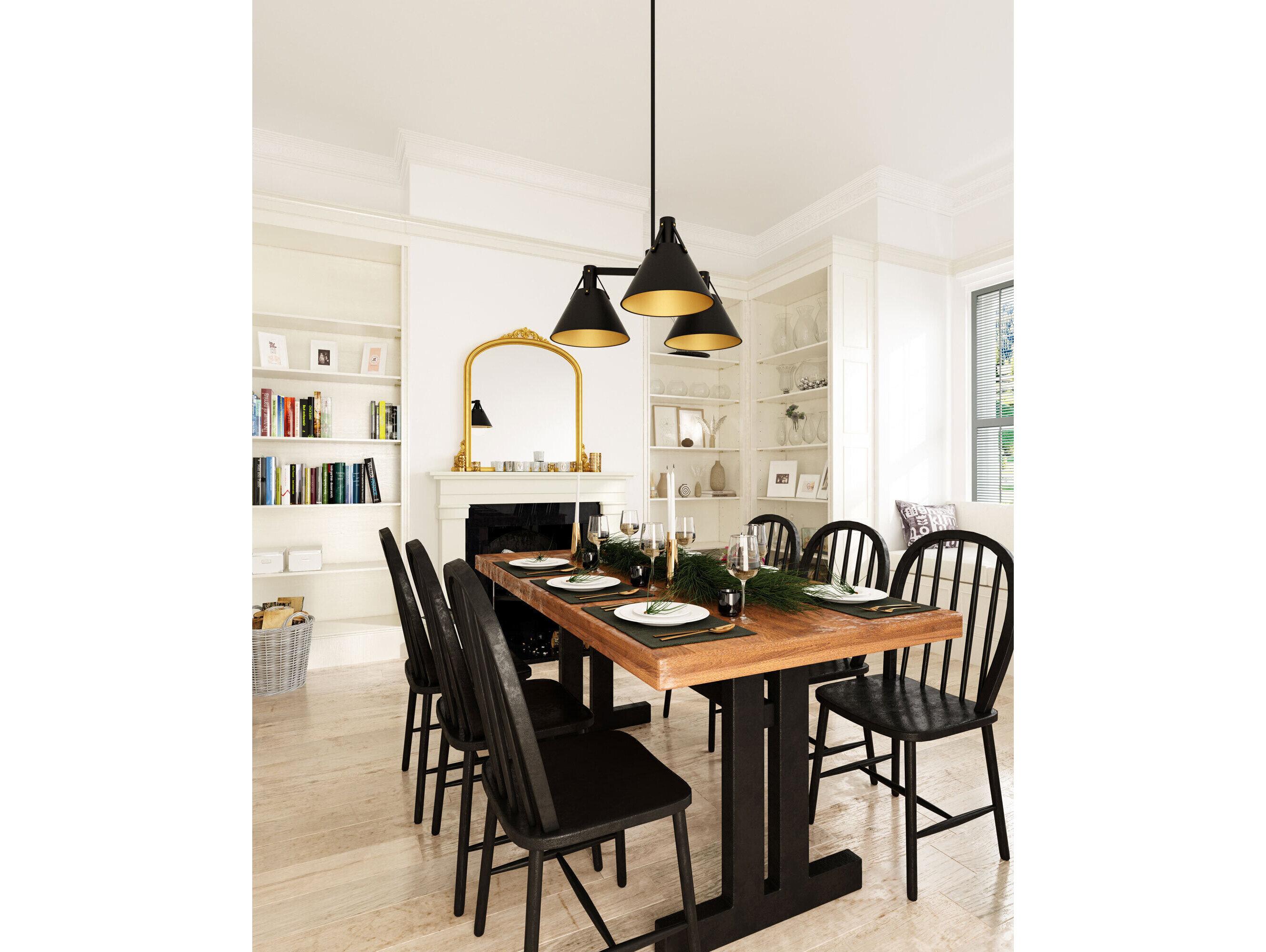 Alora Mood Archer 3-Light Matte Black Geometric Chandelier