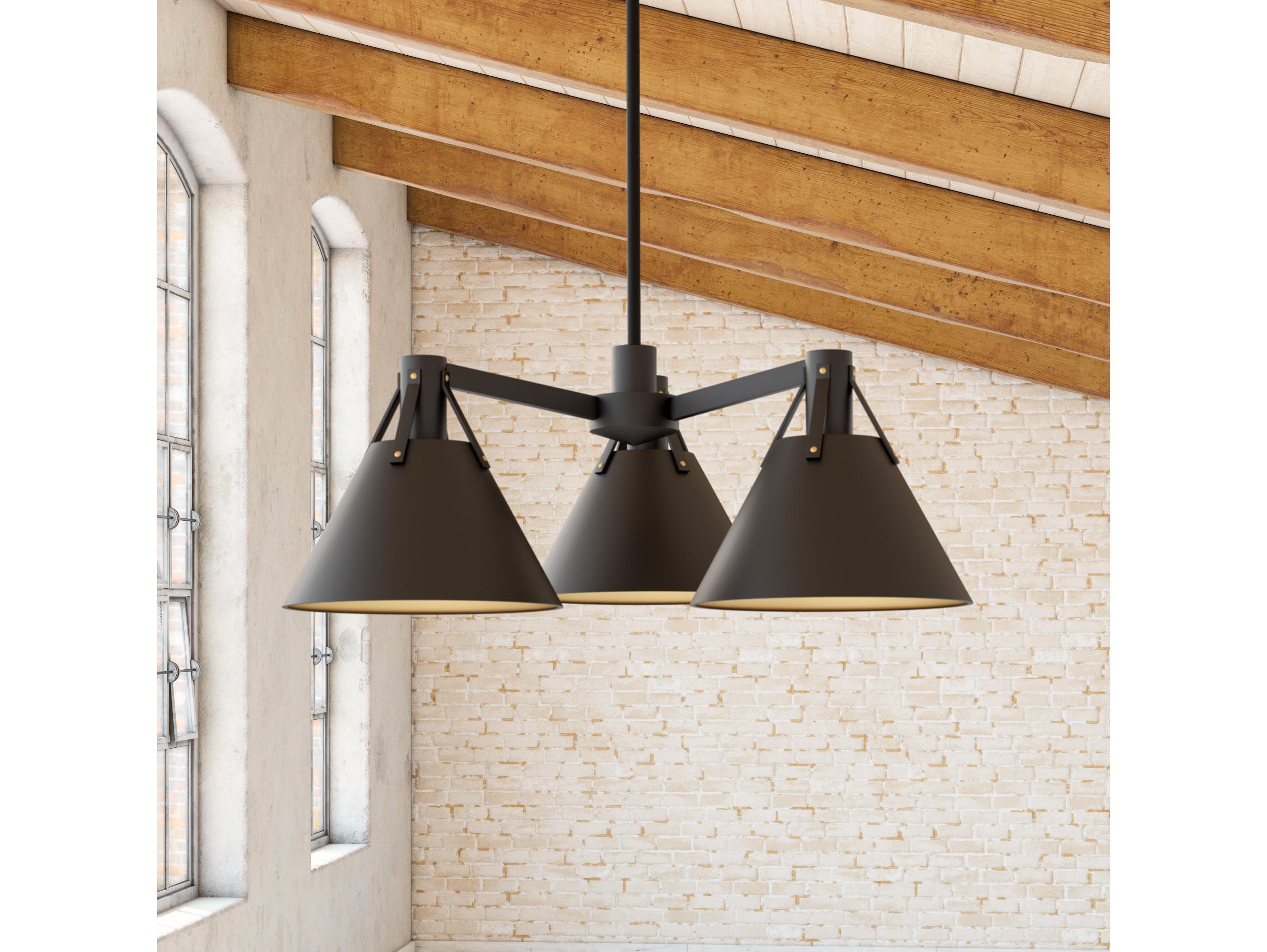 Alora Mood Archer 3-Light Matte Black Geometric Chandelier