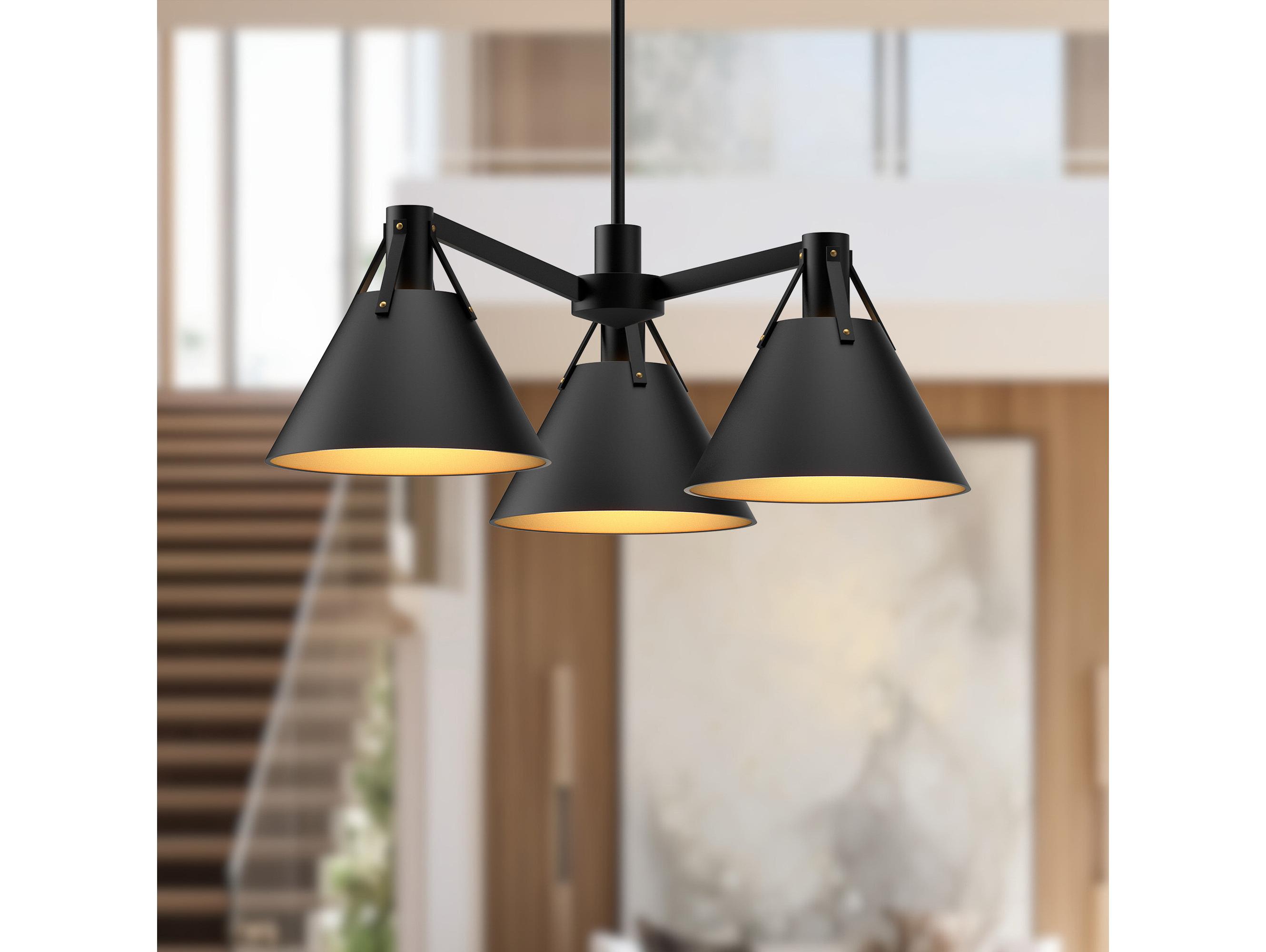 Alora Mood Archer 3-Light Matte Black Geometric Chandelier