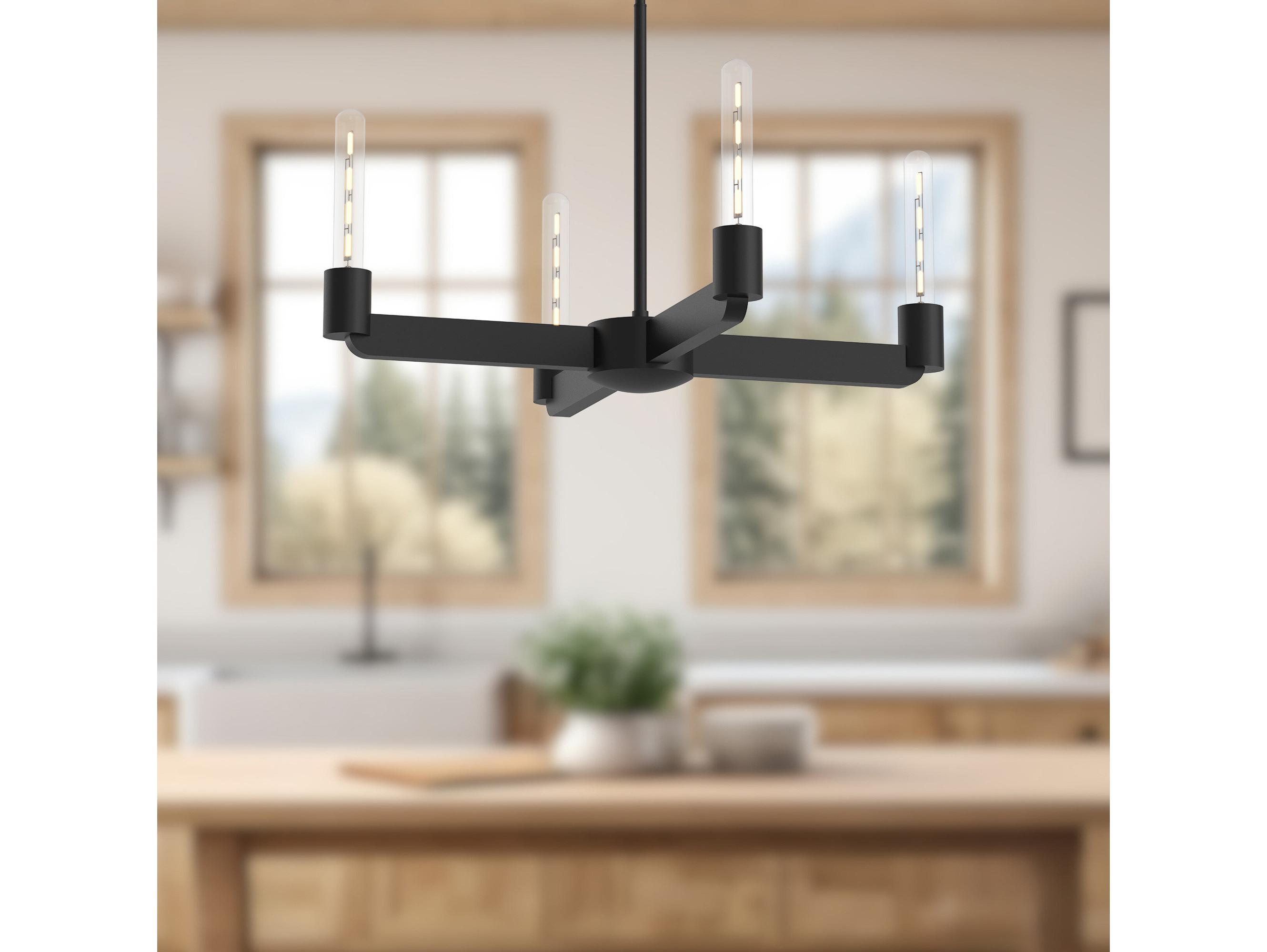 Alora Mood Claire 4-Light Matte Black Chandelier