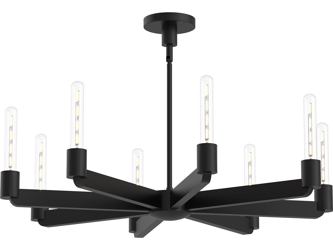 Alora Mood Claire 8-Light Matte Black Chandelier