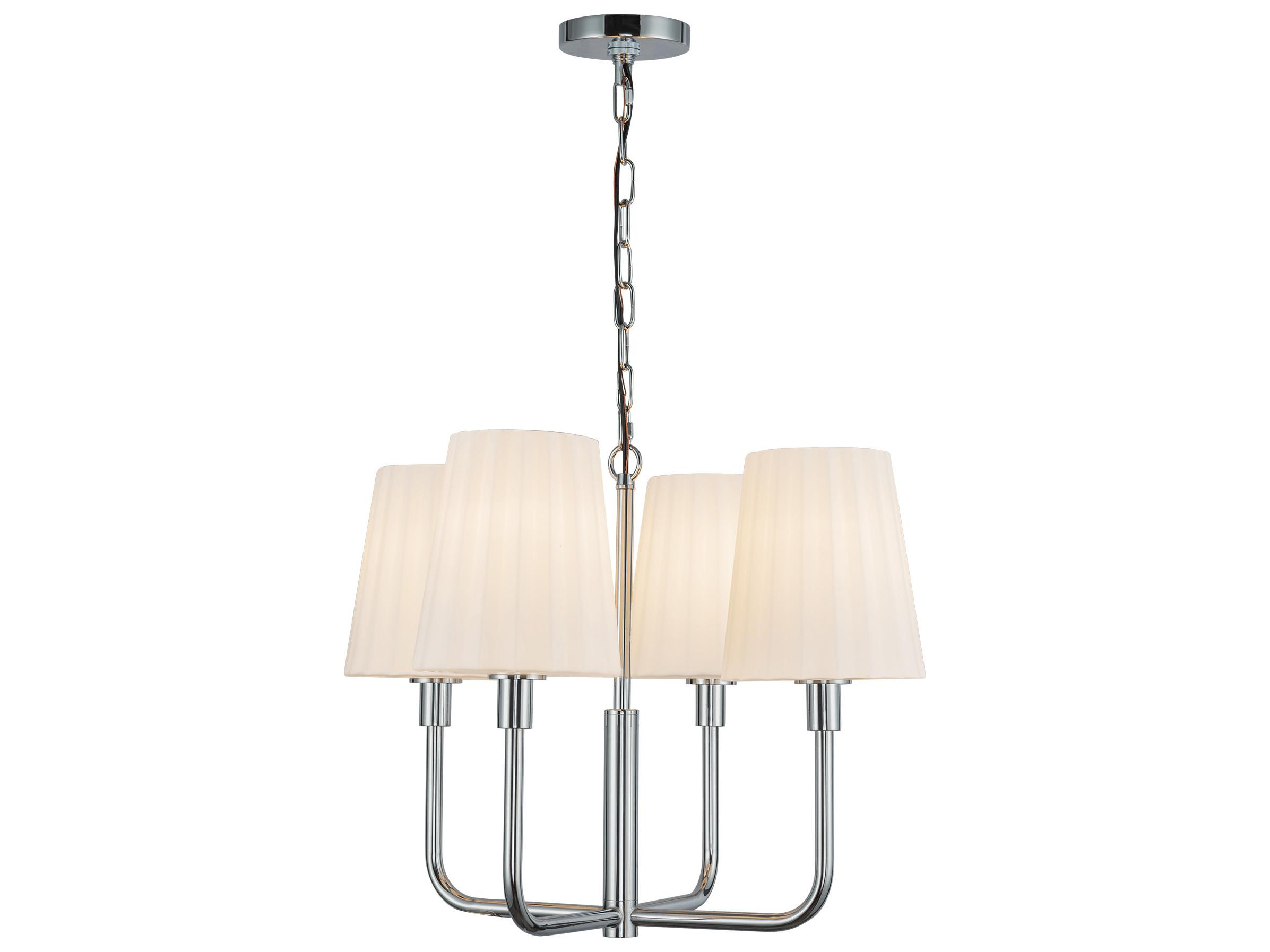 Alora Mood Plisse 4-Light Chrome Chandelier