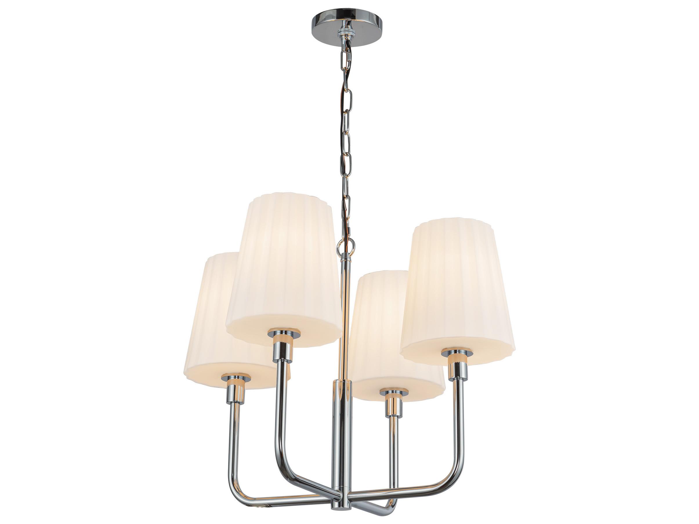 Alora Mood Plisse 4-Light Chrome Chandelier