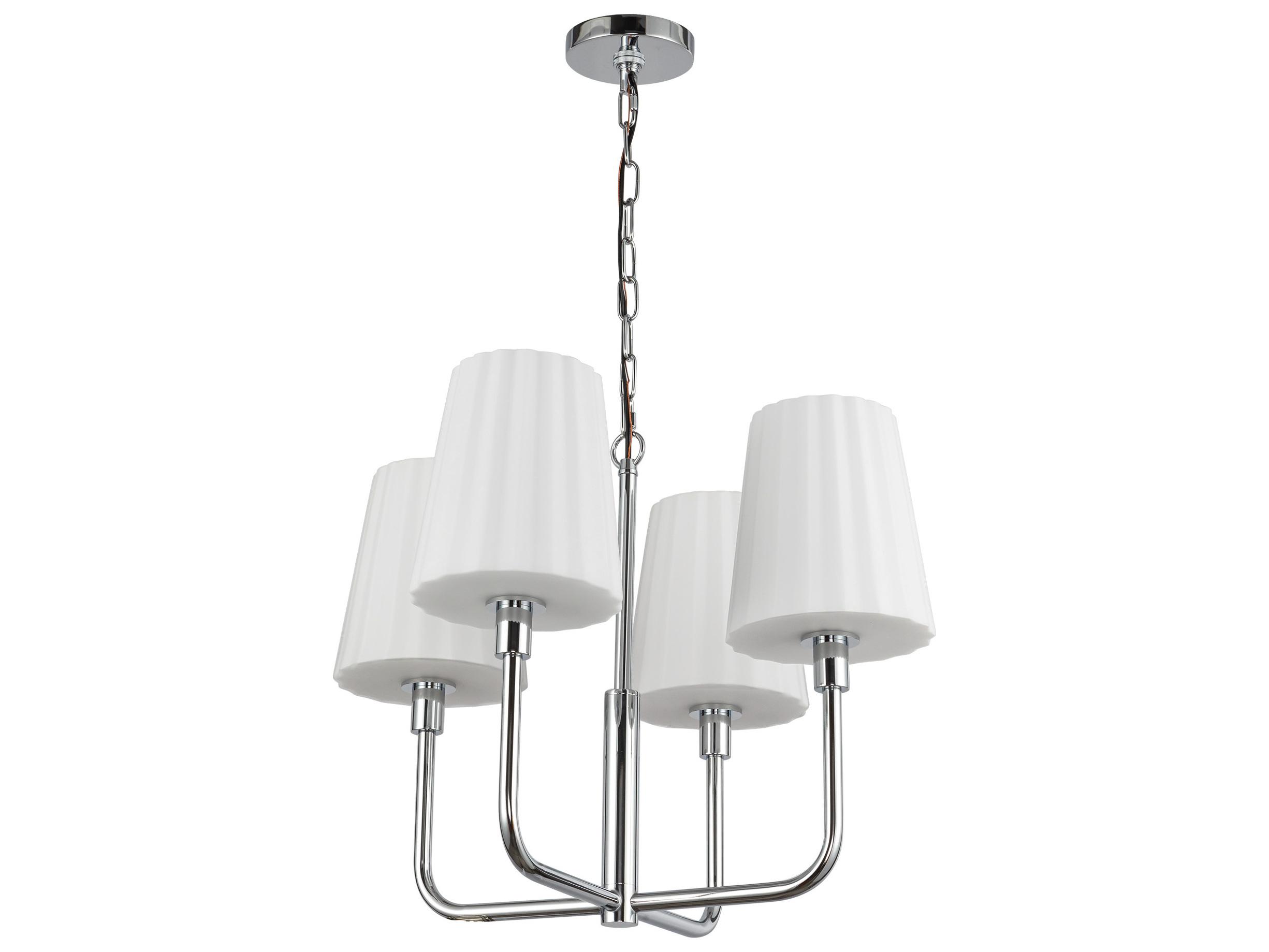 Alora Mood Plisse 4-Light Chrome Chandelier