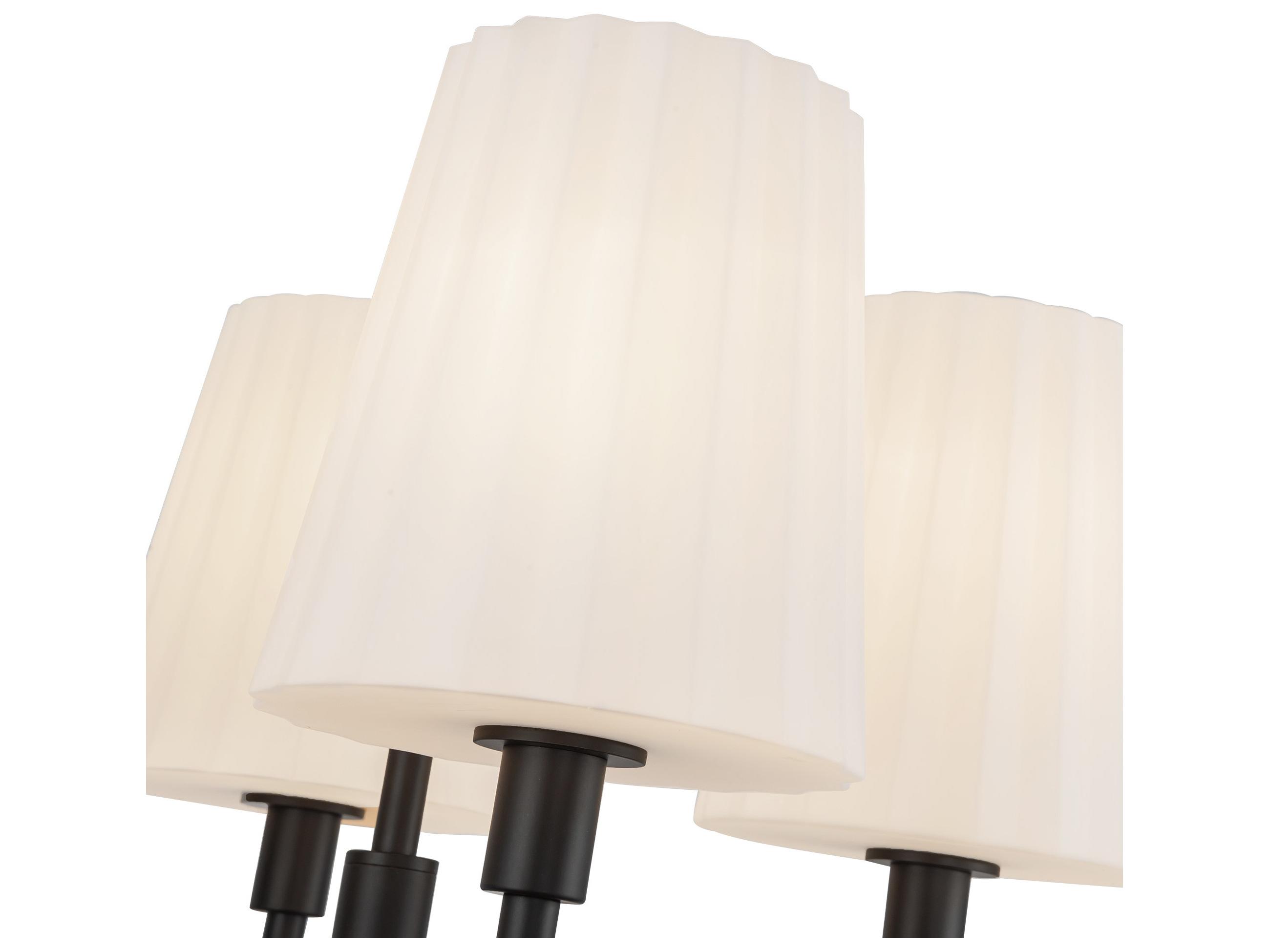 Alora Mood Plisse 4-Light Matte Black Chandelier