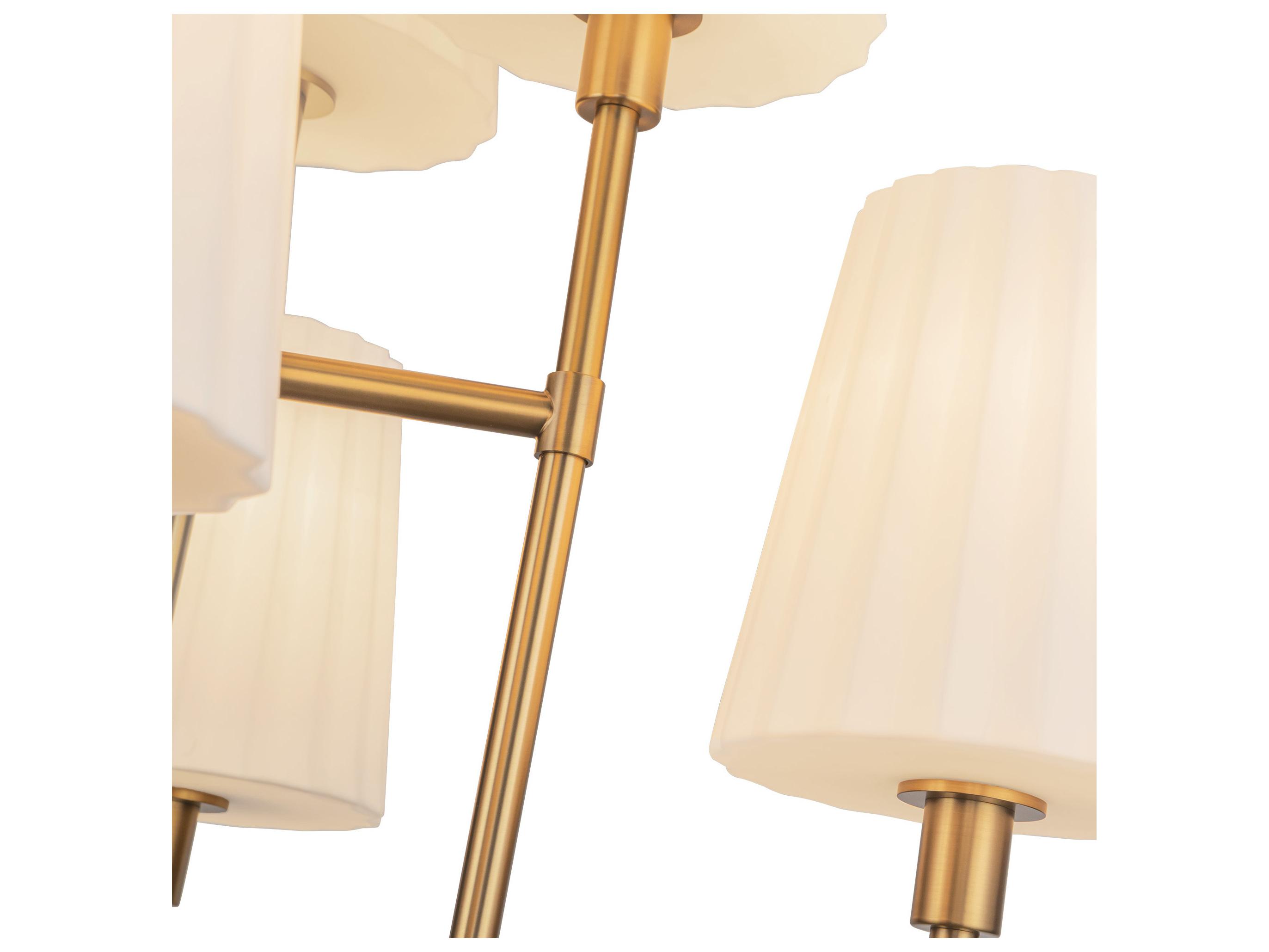 Alora Mood Plisse 8-Light Aged Gold Tiered Chandelier