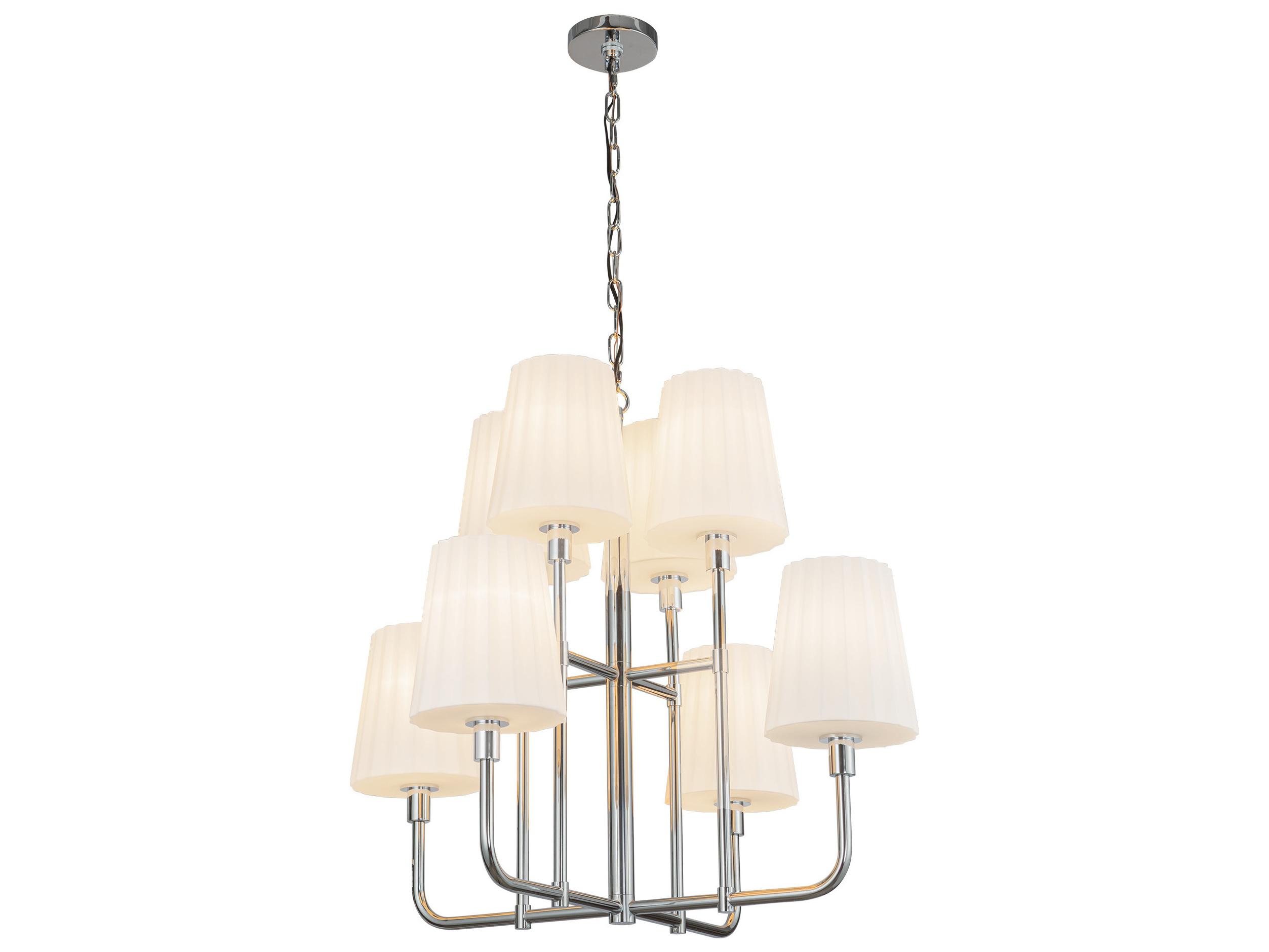 Alora Mood Plisse 8-Light Chrome Tiered Chandelier