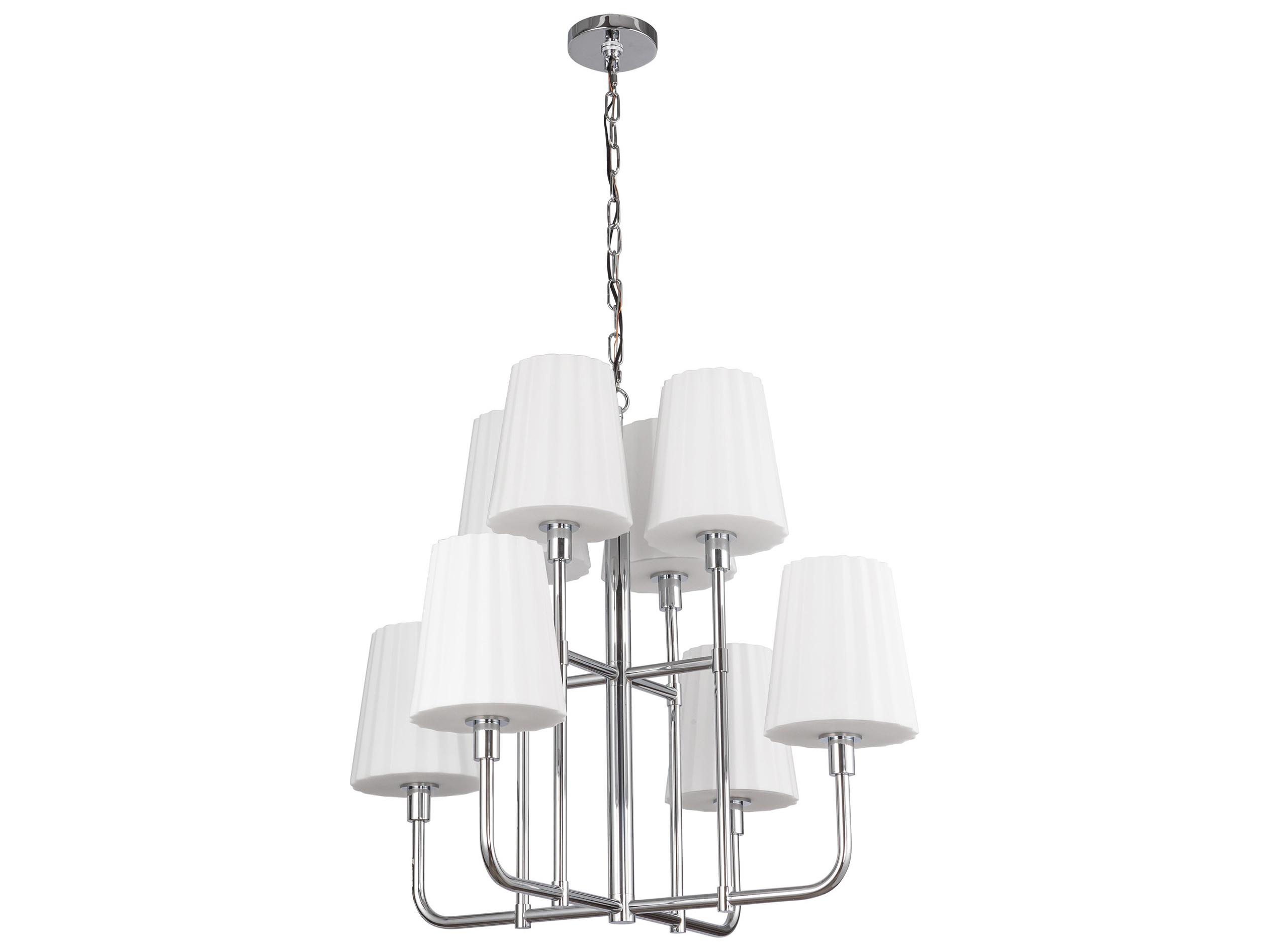 Alora Mood Plisse 8-Light Chrome Tiered Chandelier